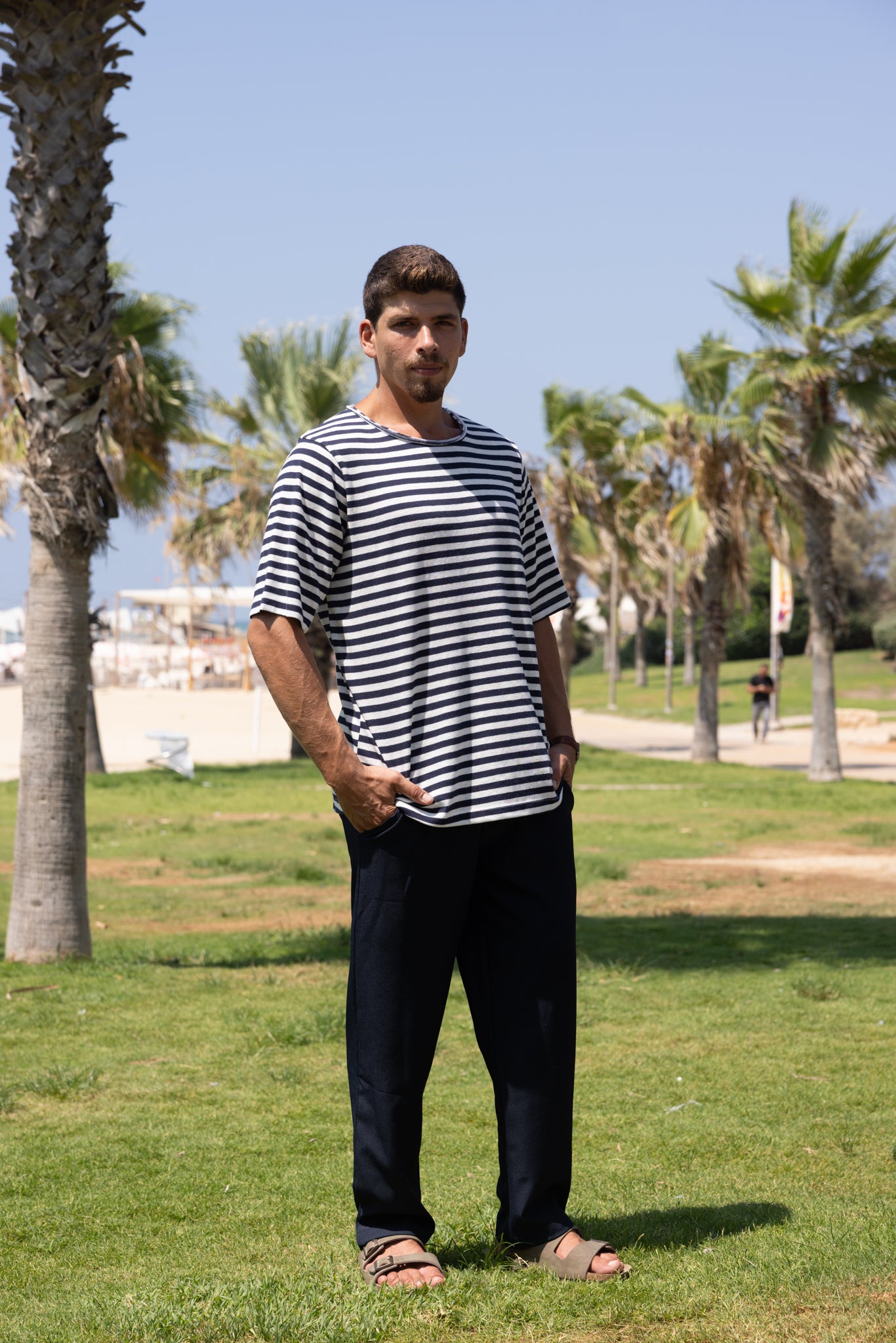 Navy Stripes Sol t Shirt