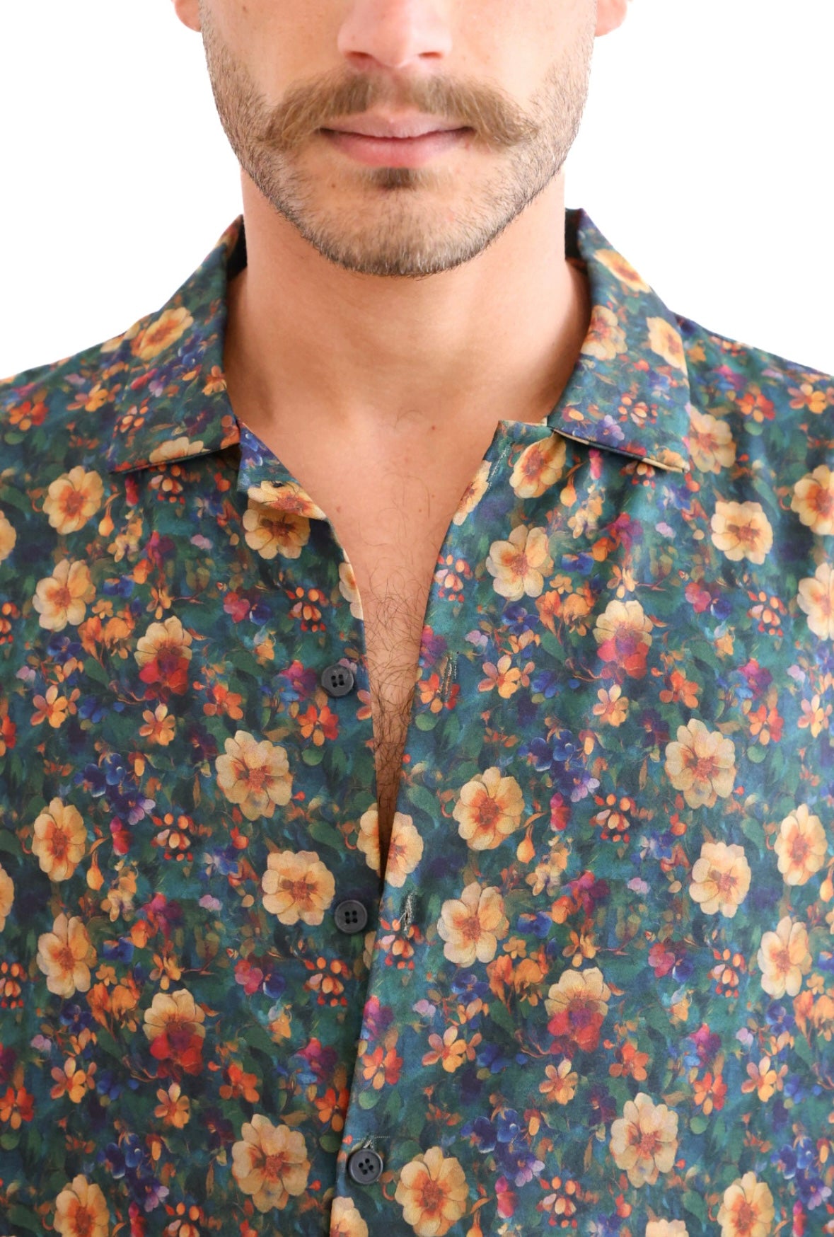 Black Flowers Printed Shirt