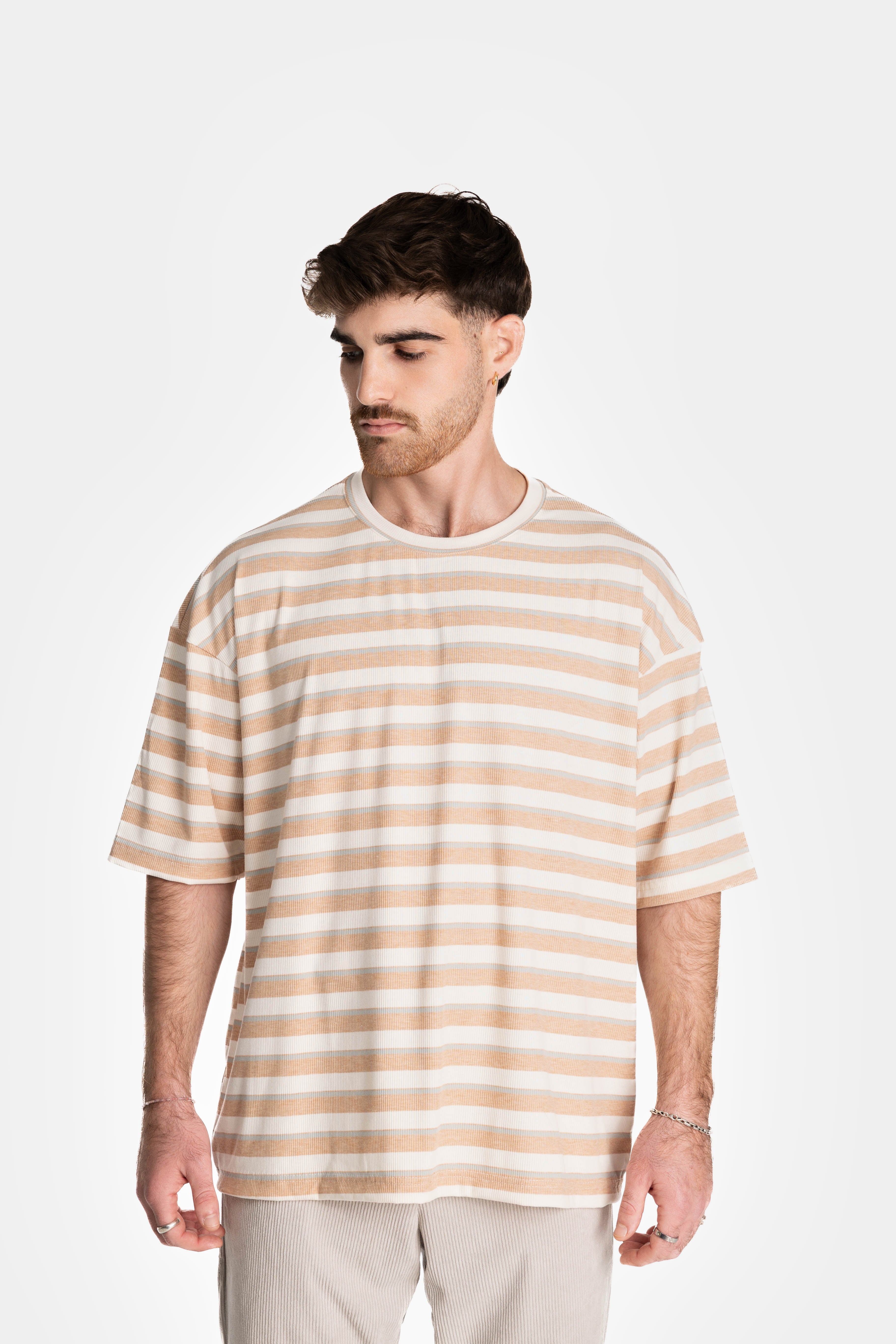 Peach Stripes Oversized T