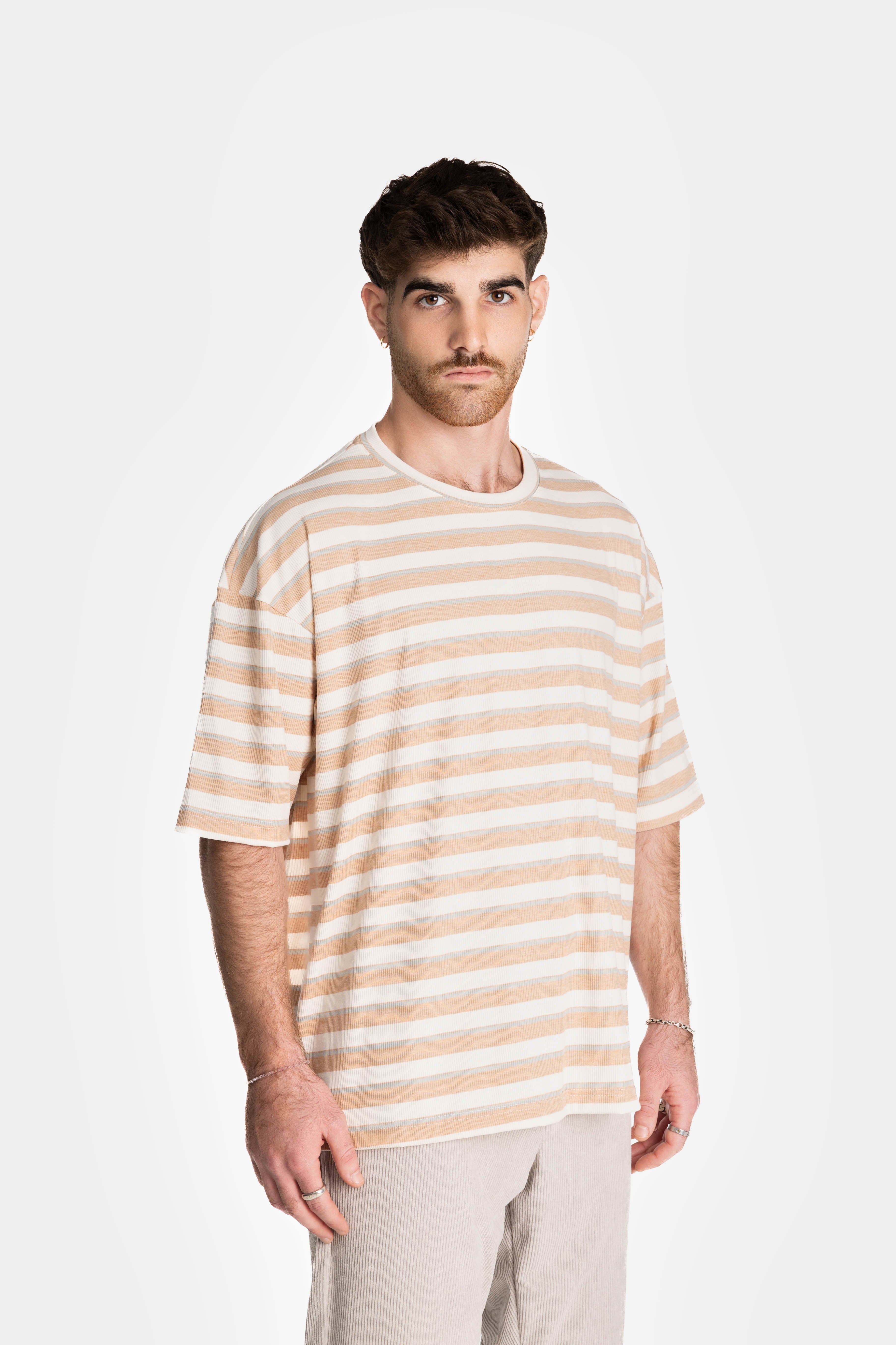 Peach Stripes Oversized T