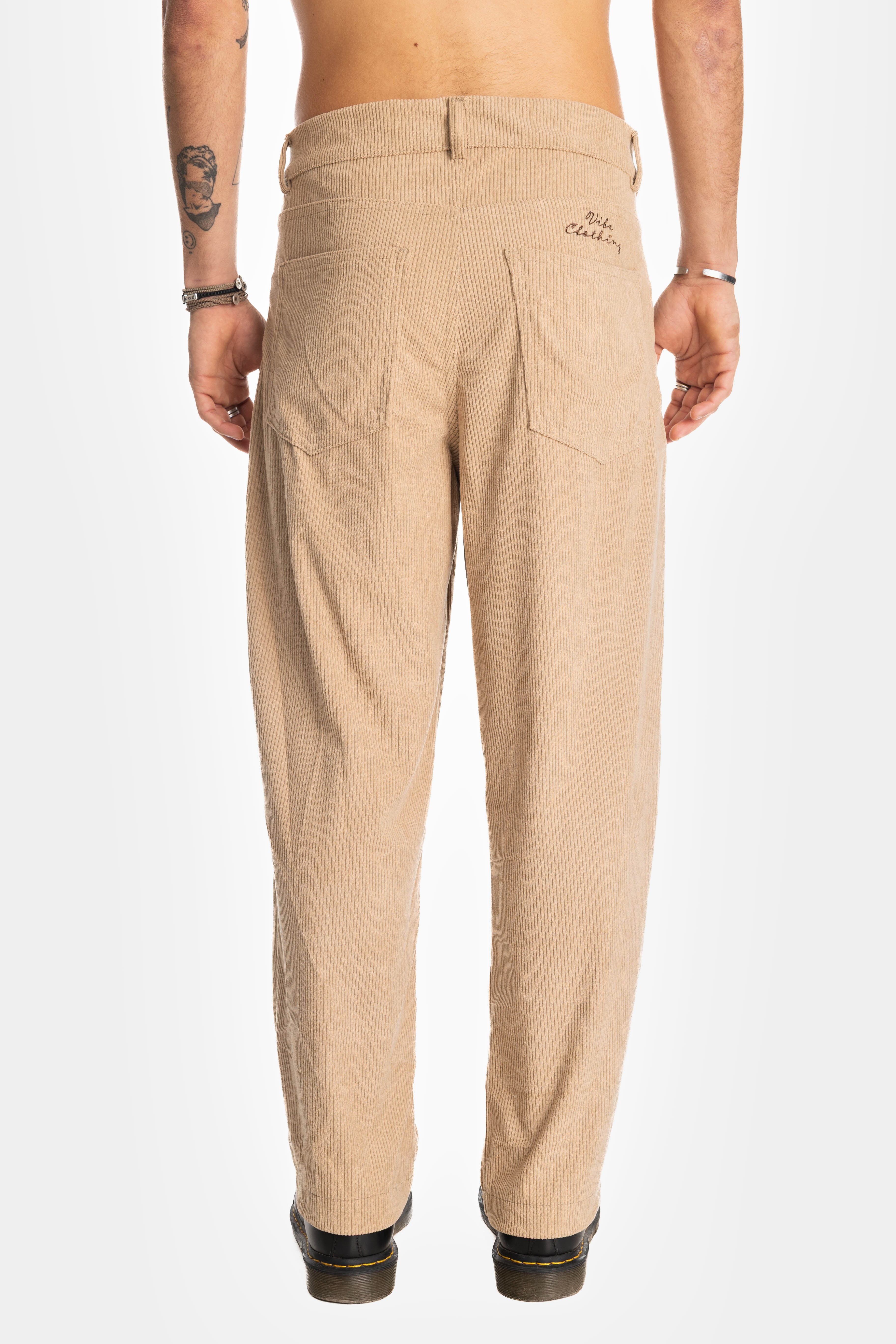 Camel Wide Leg Corduroy Pants