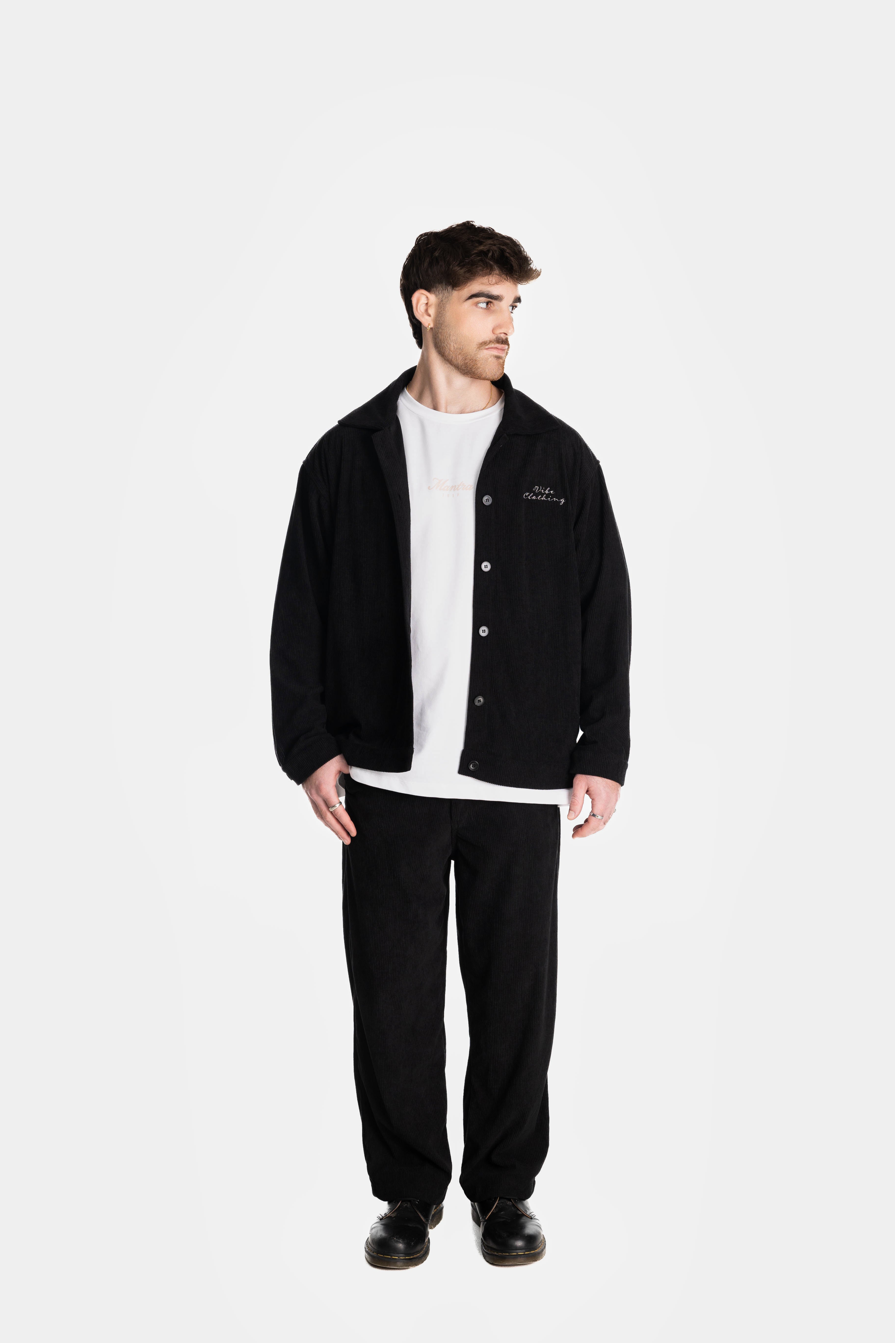 Black Loose Corduroy Jacket