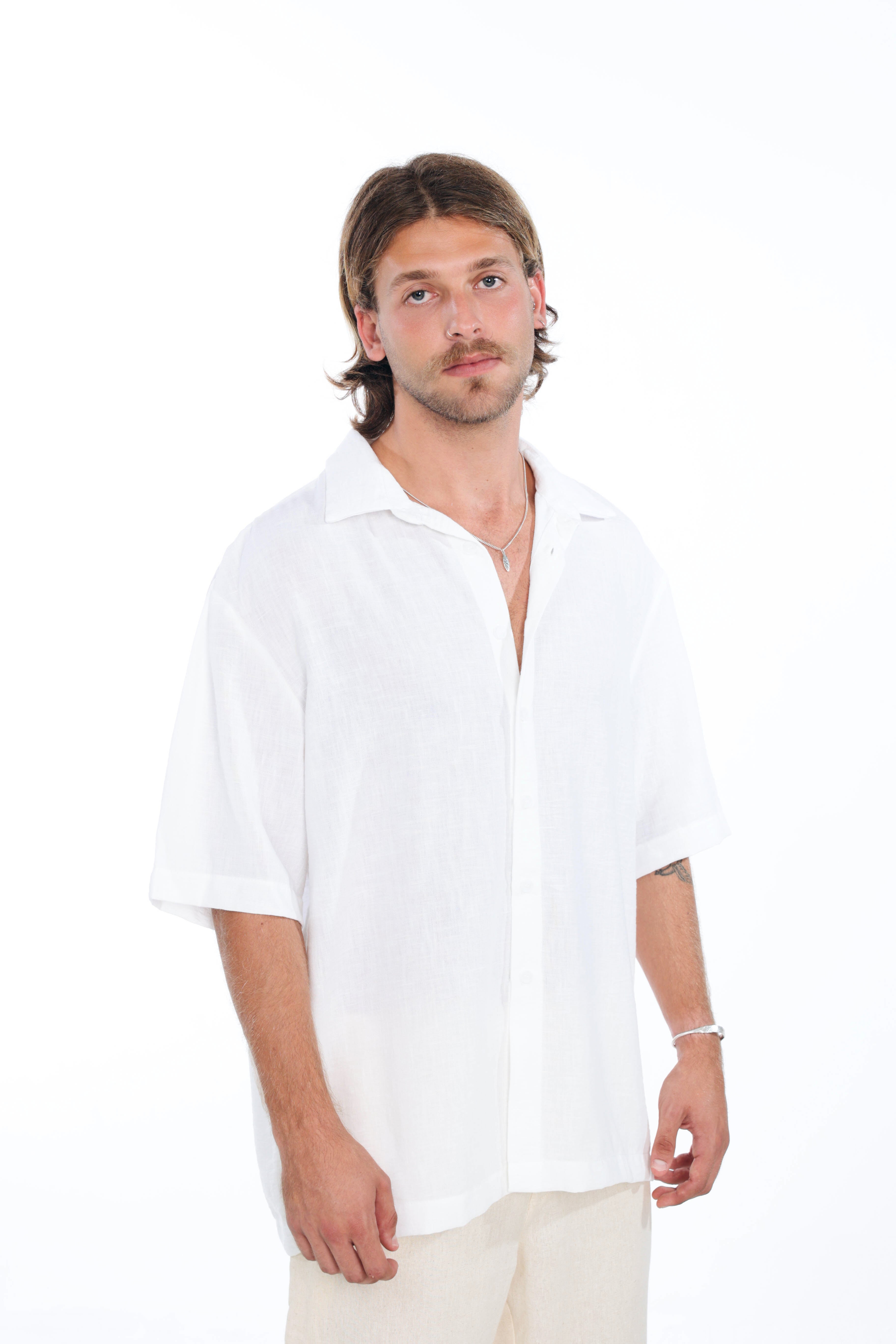 White Linen Oversized Shirt