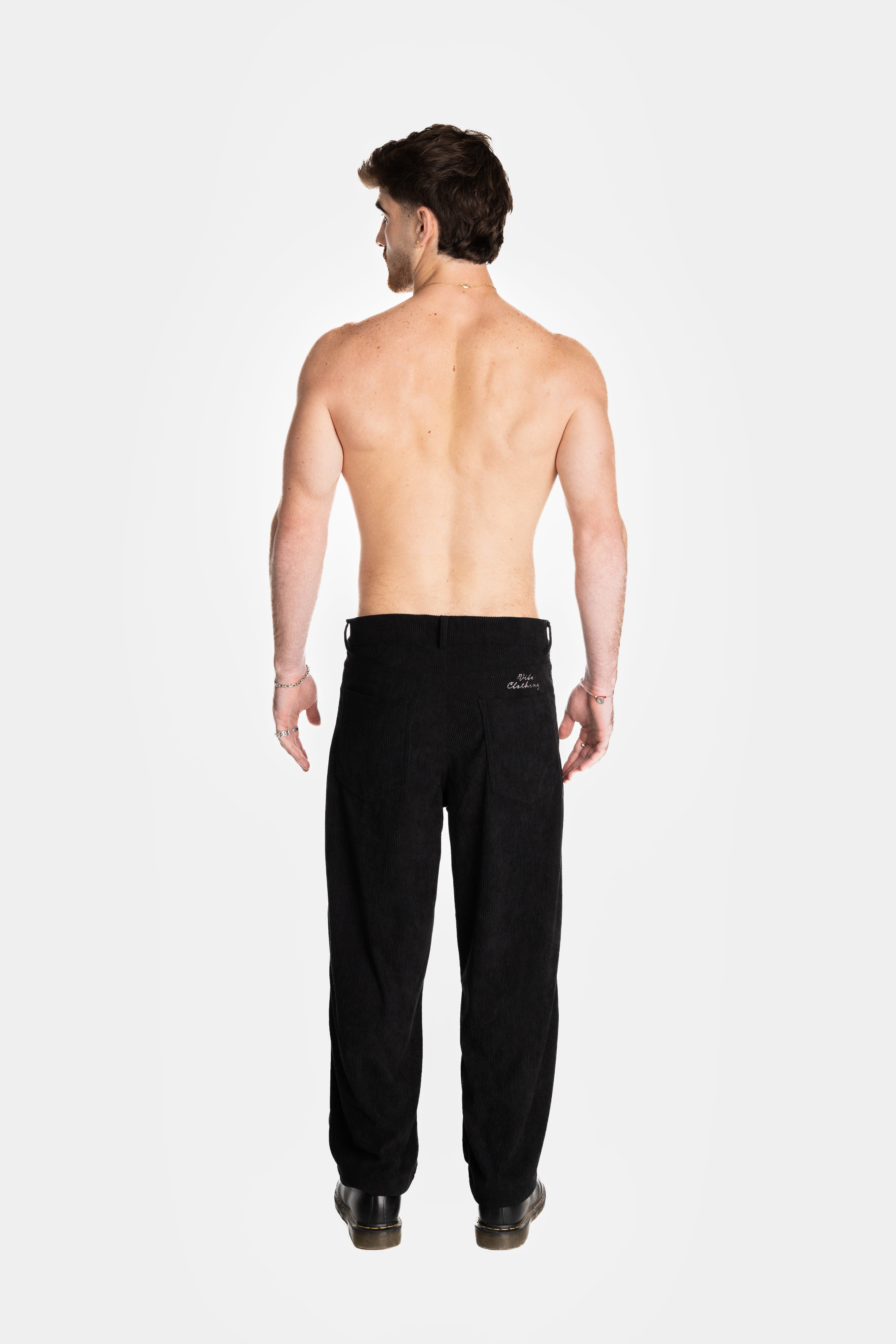 Black Wide Leg Corduroy Pants