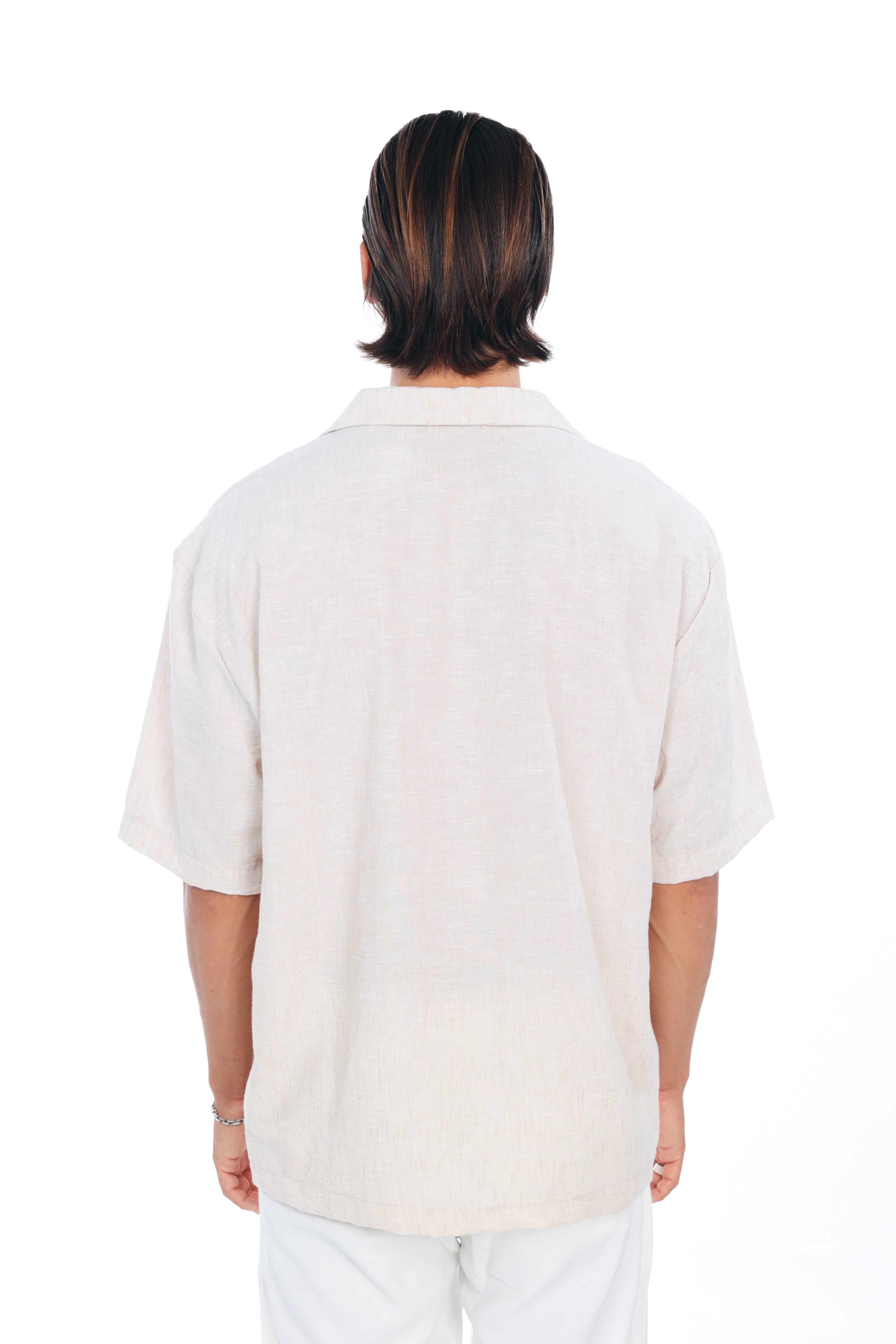 Cream Linen Oversized Shirt