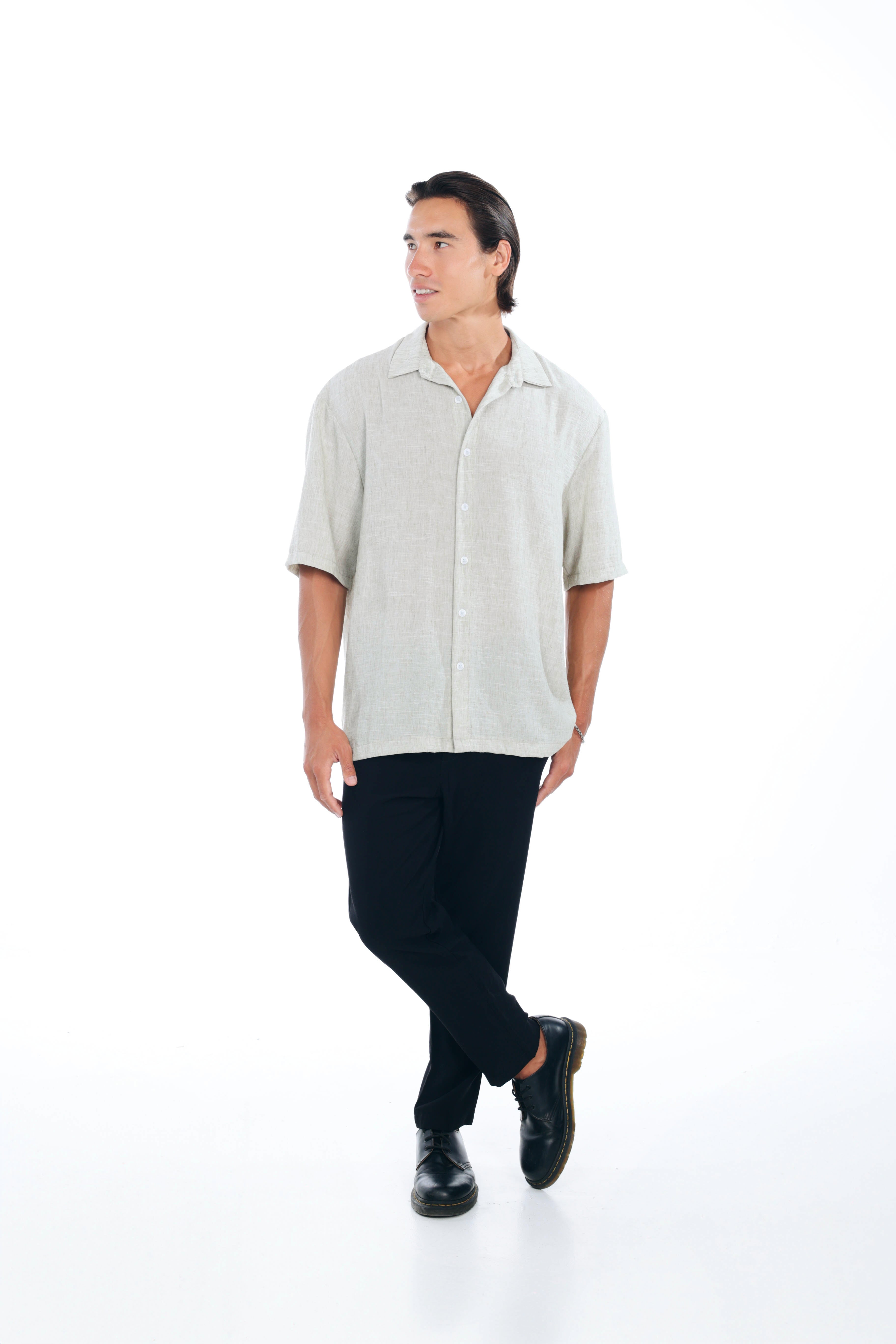 Green Oversized Linen Shirt