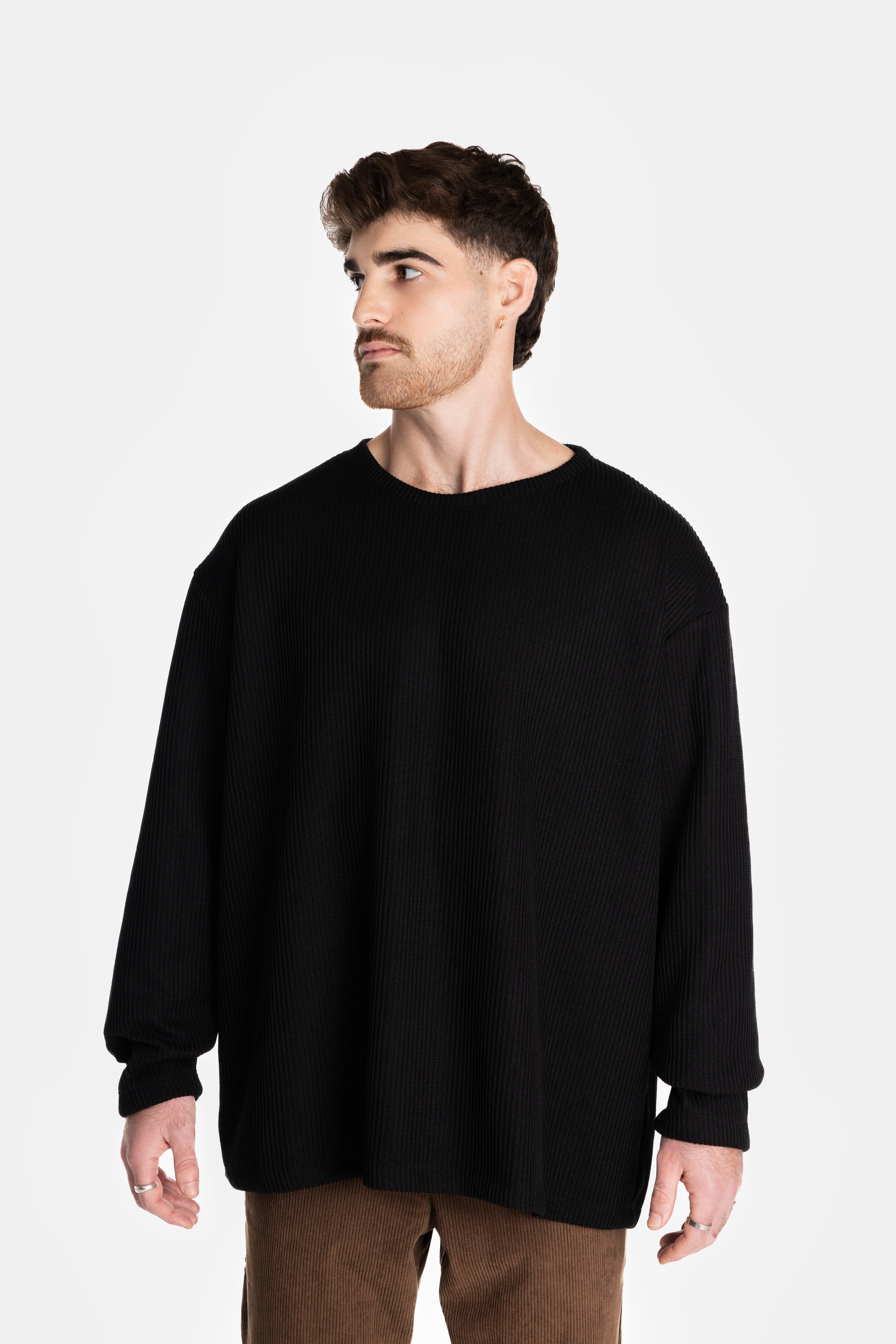 Black Knit Oversized Sweater