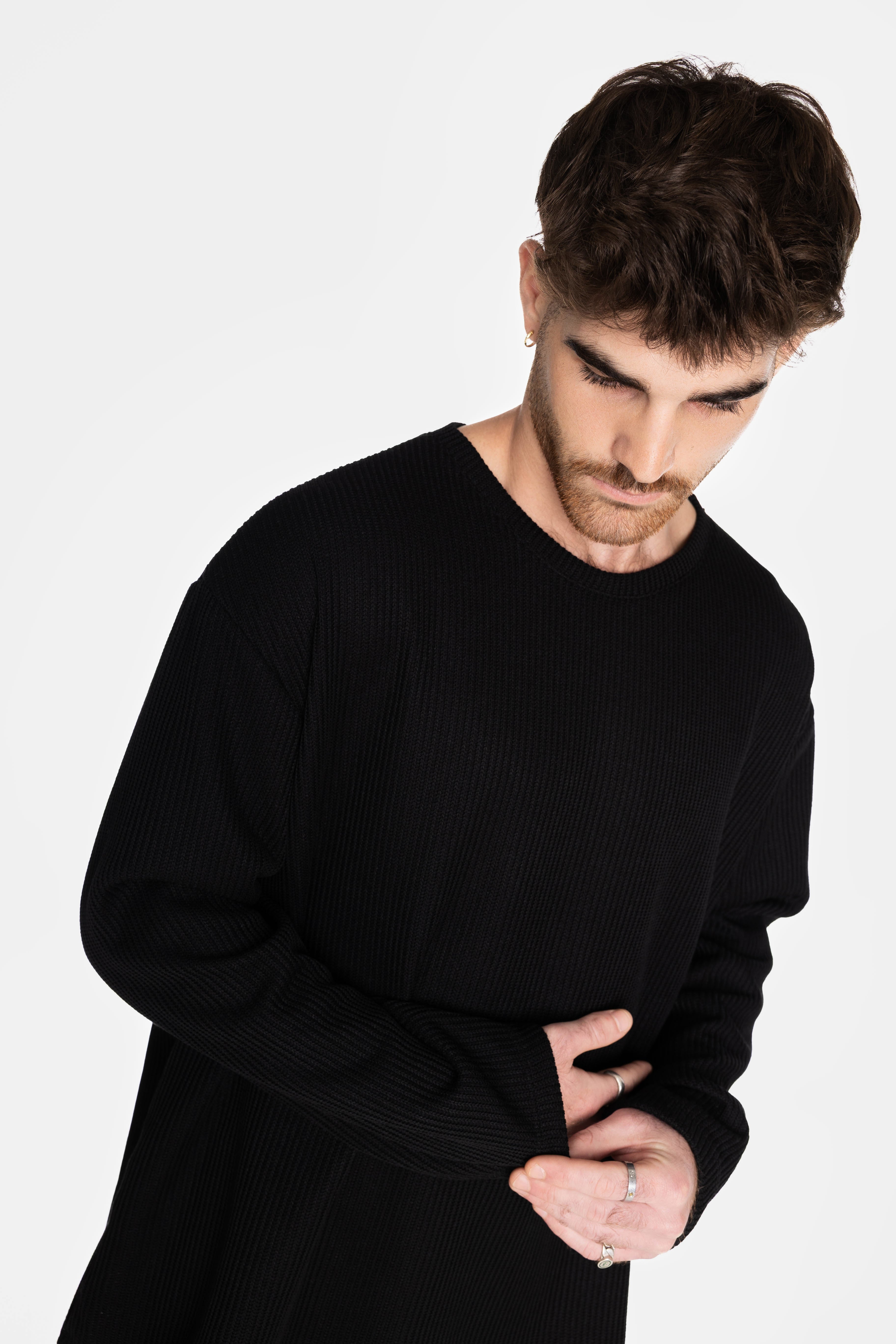 Black Knit Oversized Sweater