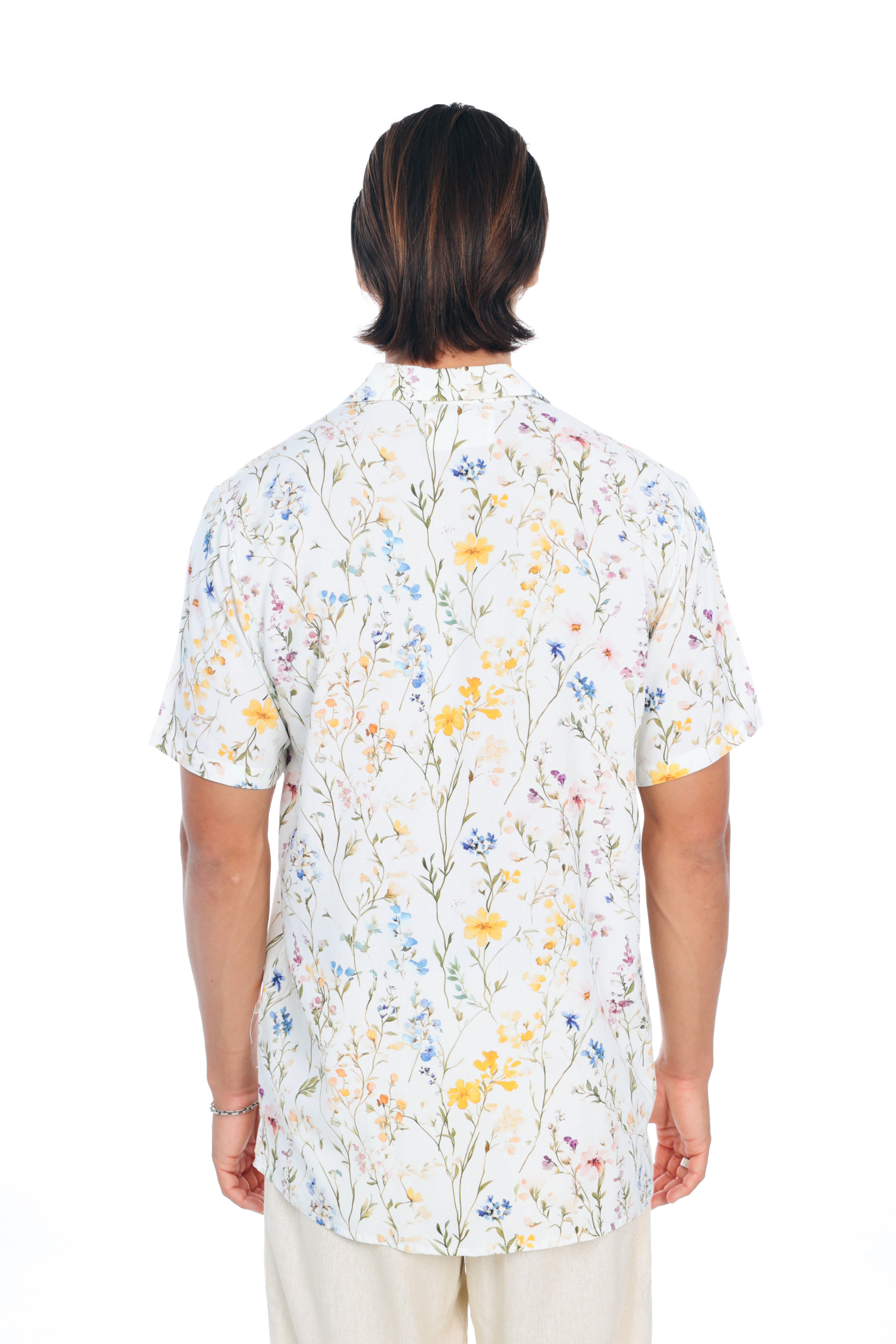 White Flowers Printed Shirt