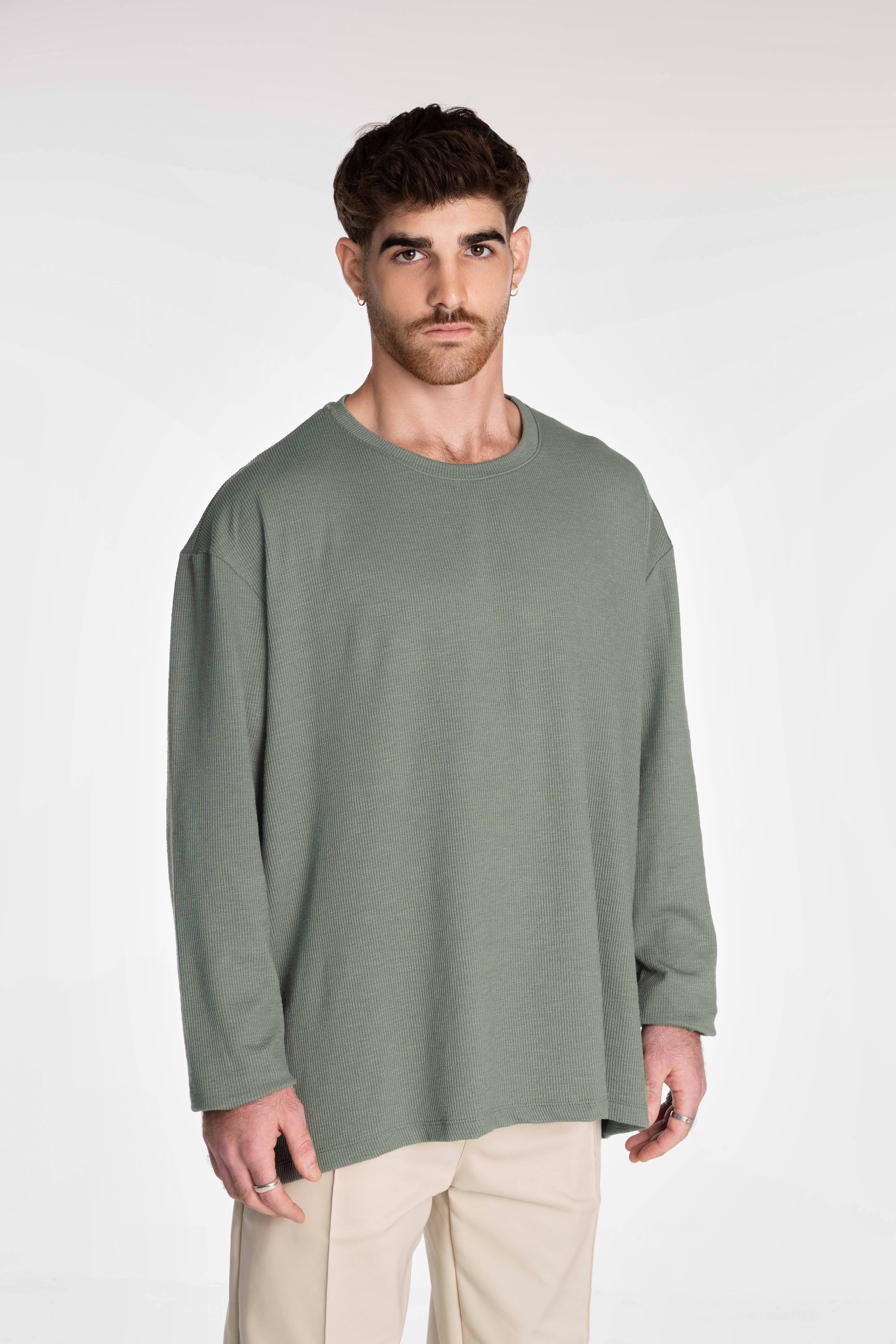 Olive Long Rib Oversized T