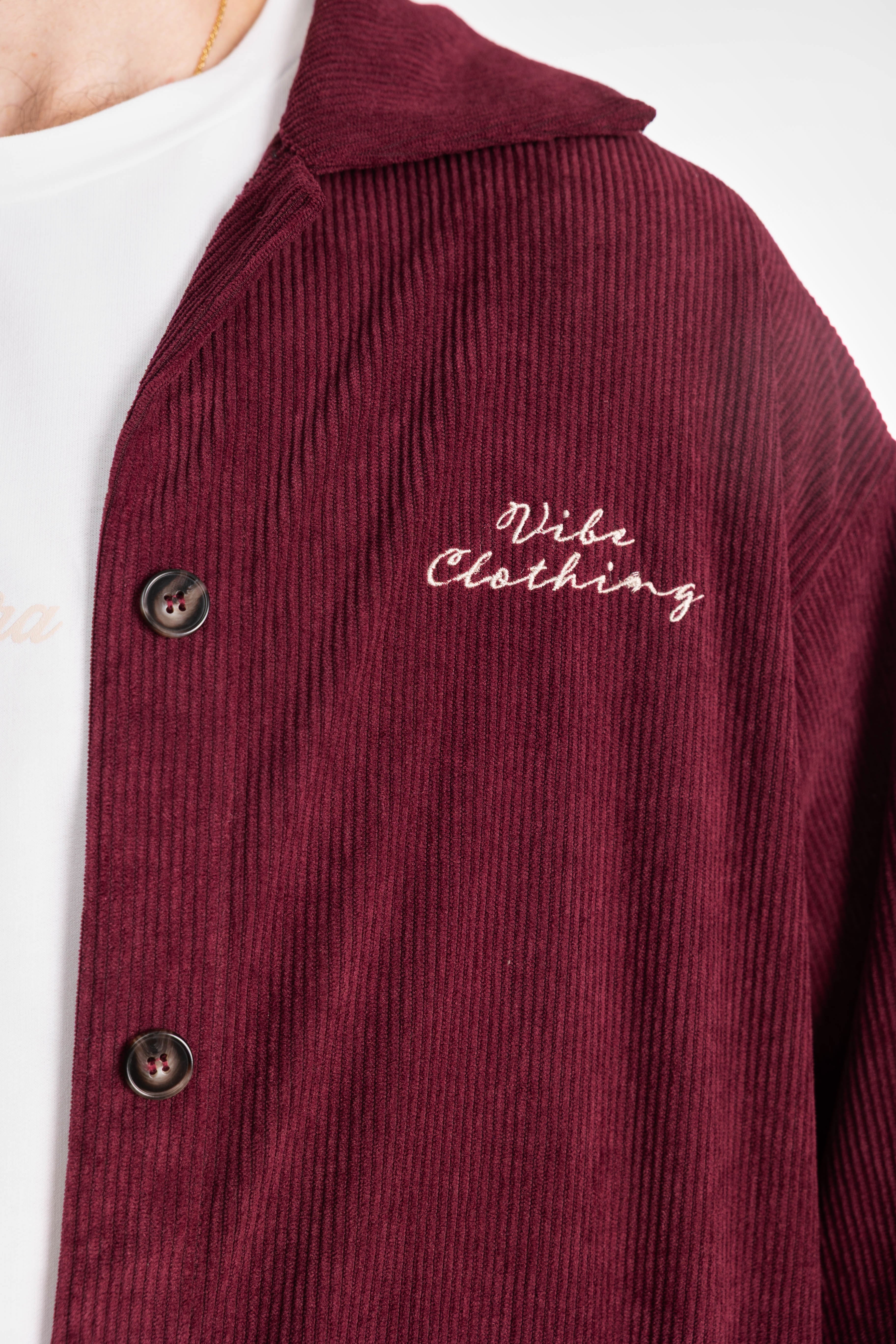 Burgundy Loose Corduroy Jacket