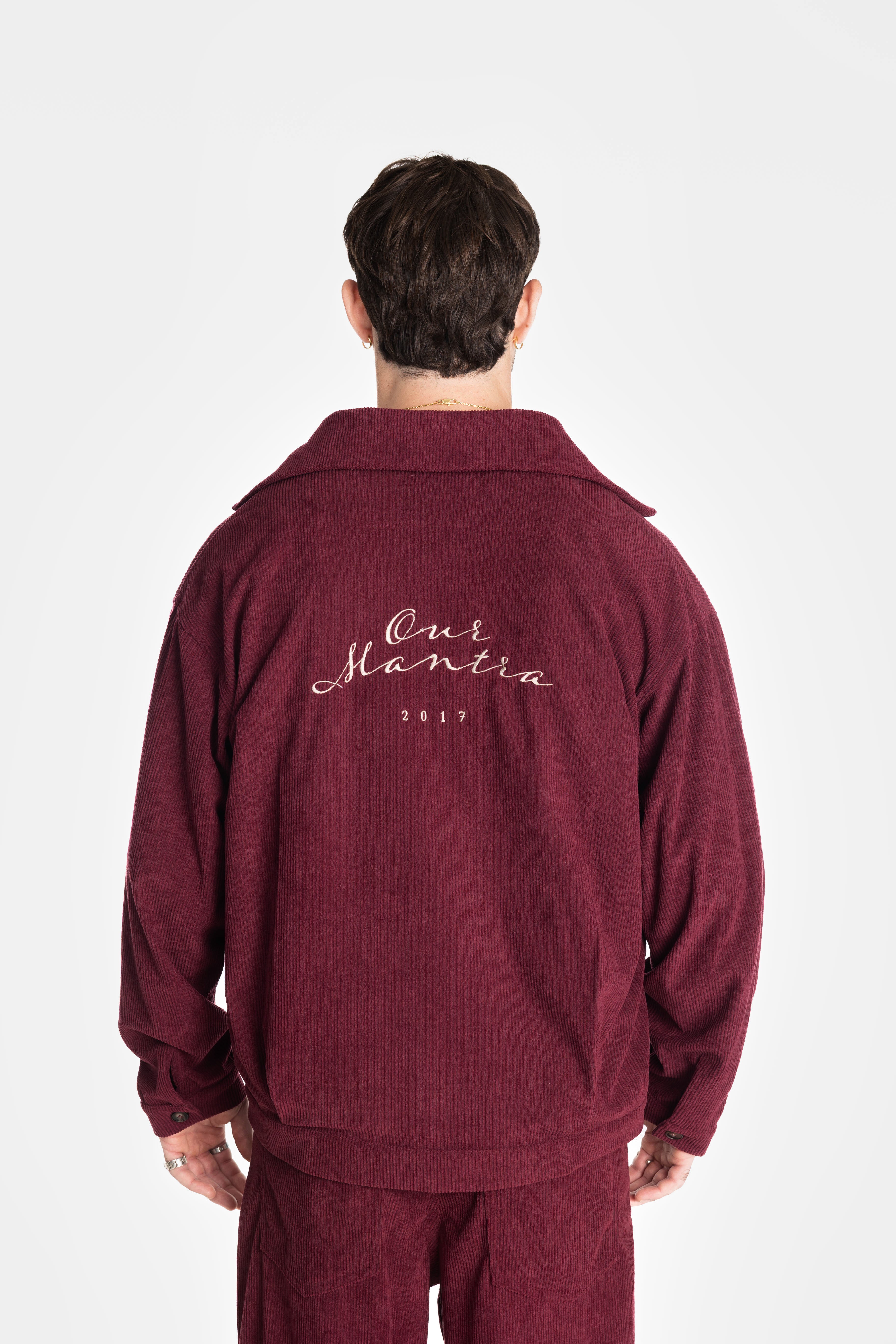 Burgundy Loose Corduroy Jacket