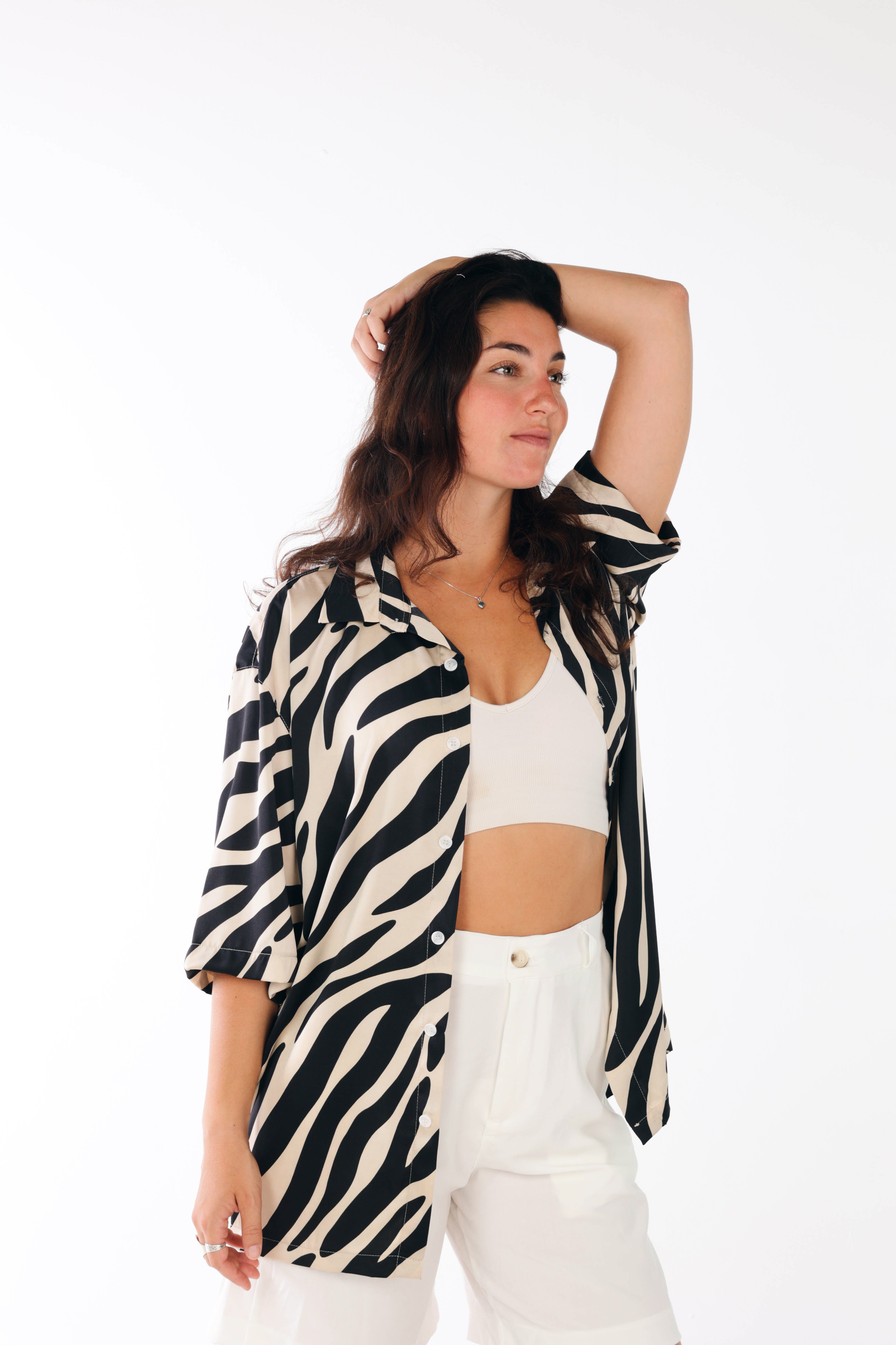Zebra oversized shirt print