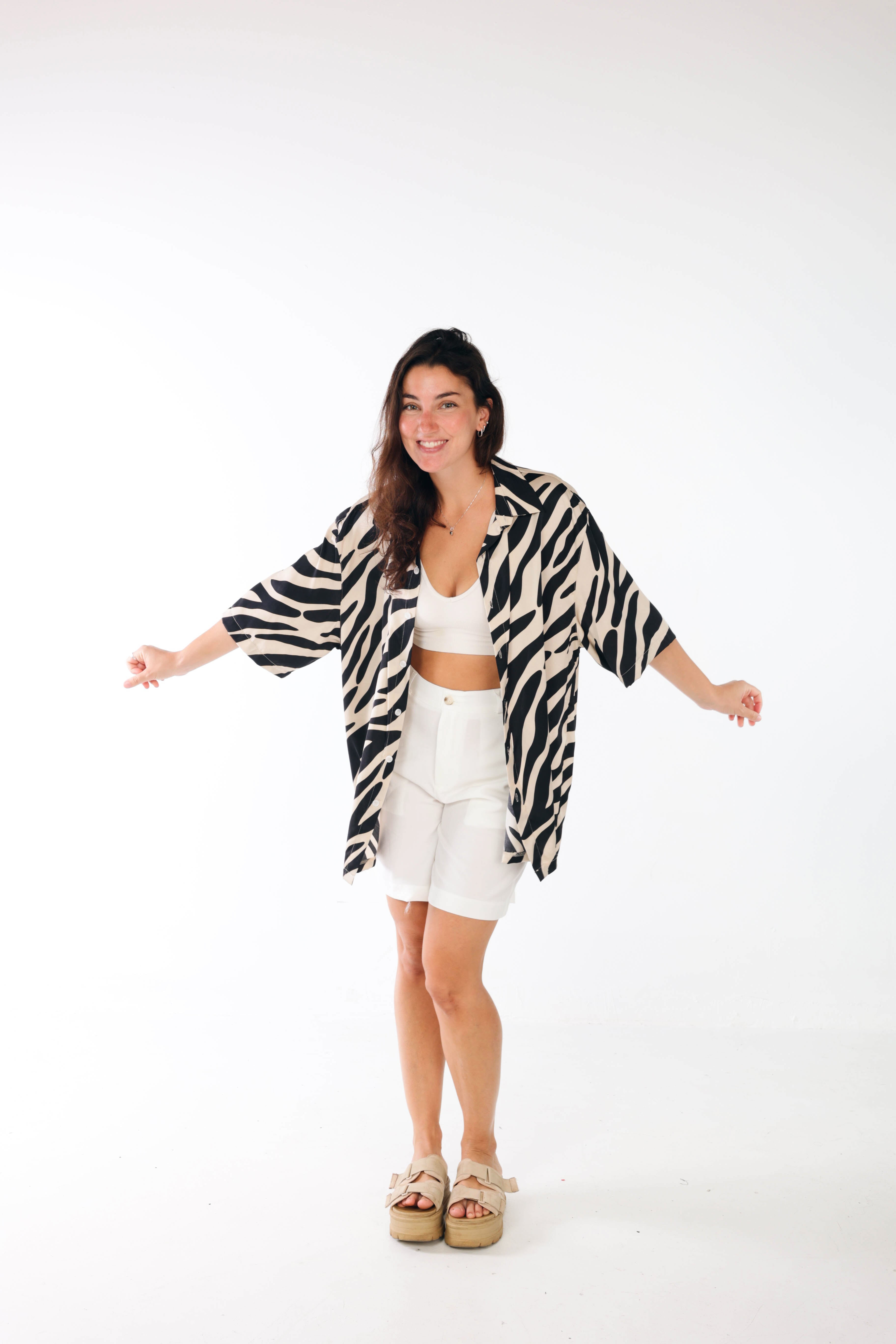 Zebra oversized shirt print