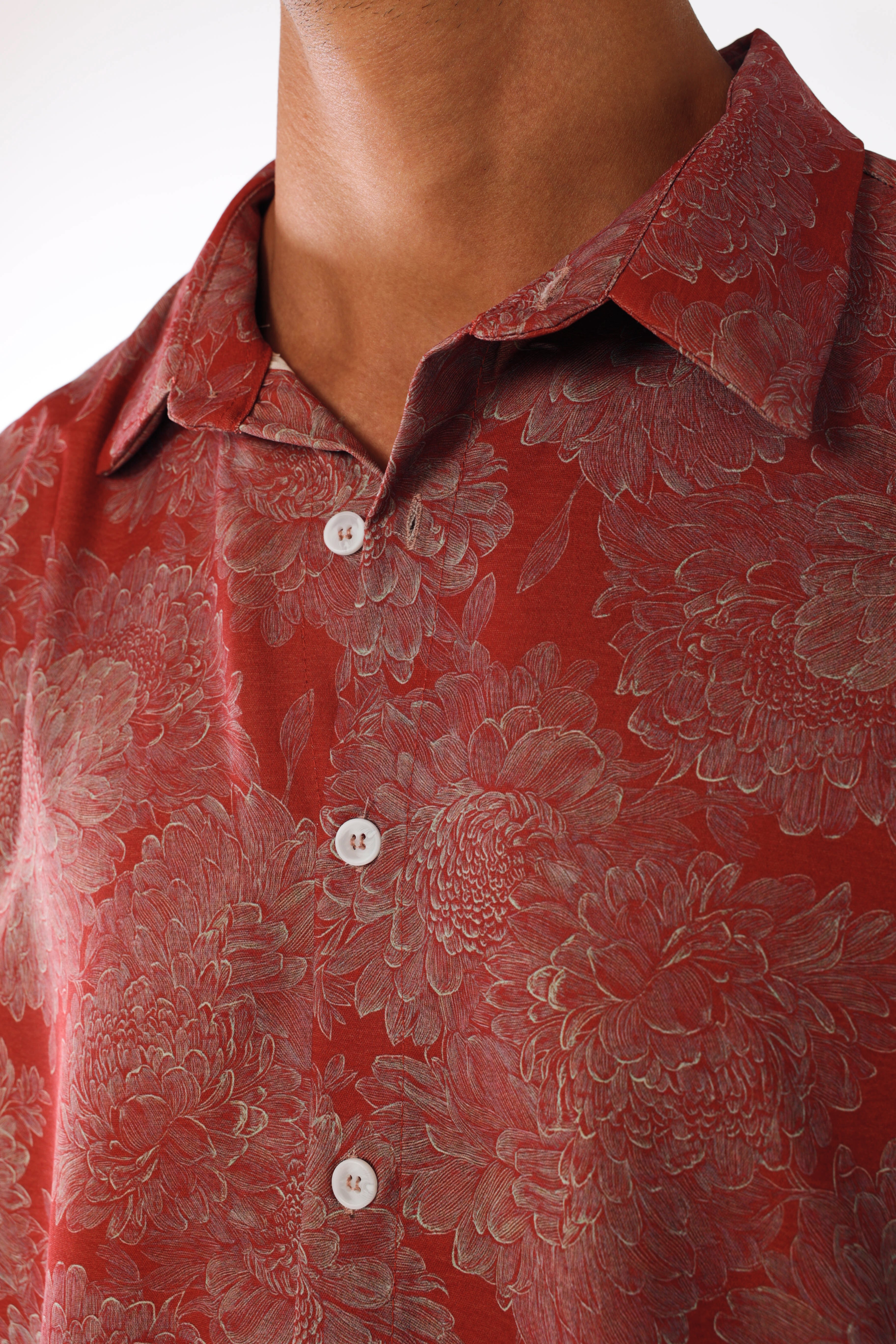 Red rose oversized shirt print