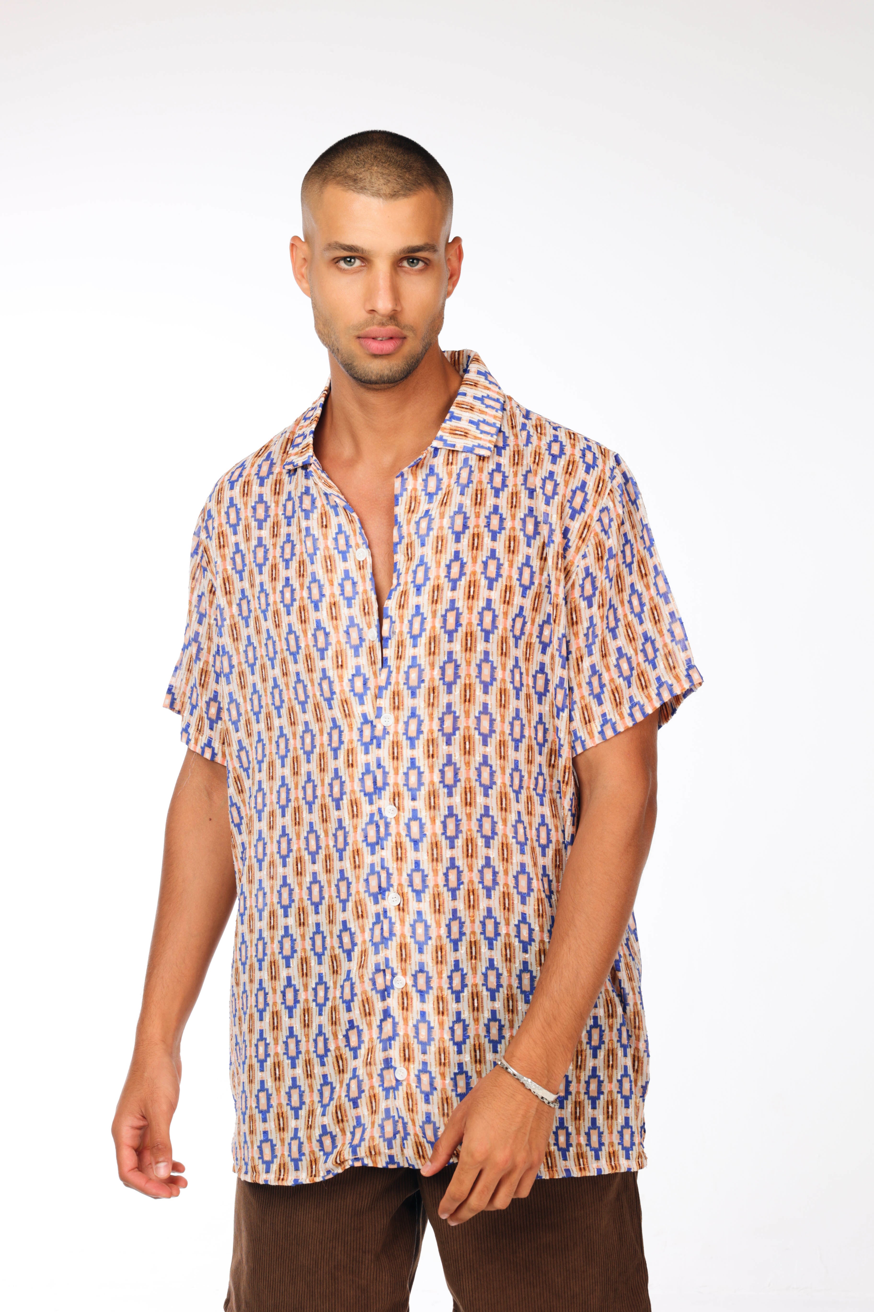 Transparent colorful printed shirt