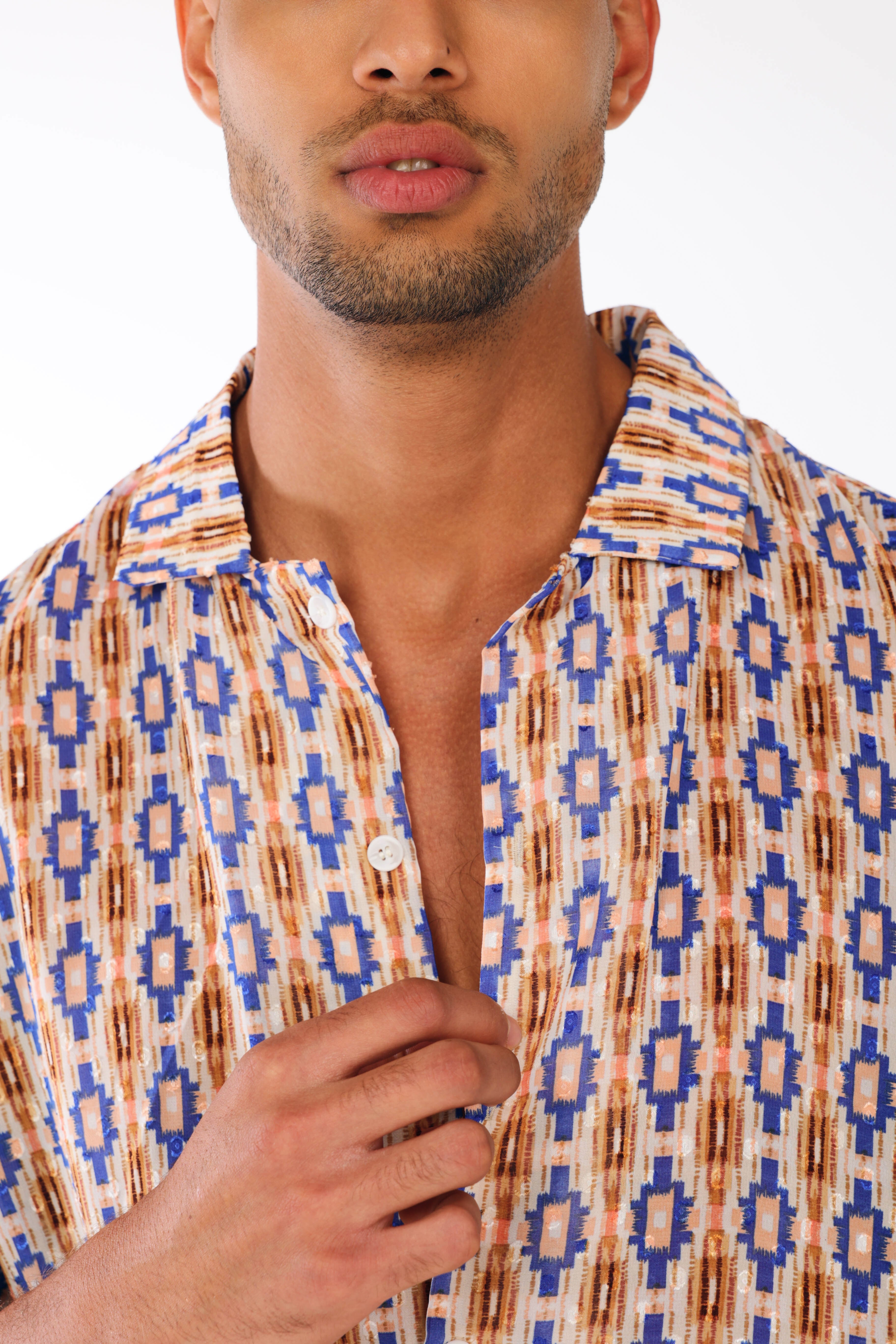 Transparent colorful printed shirt