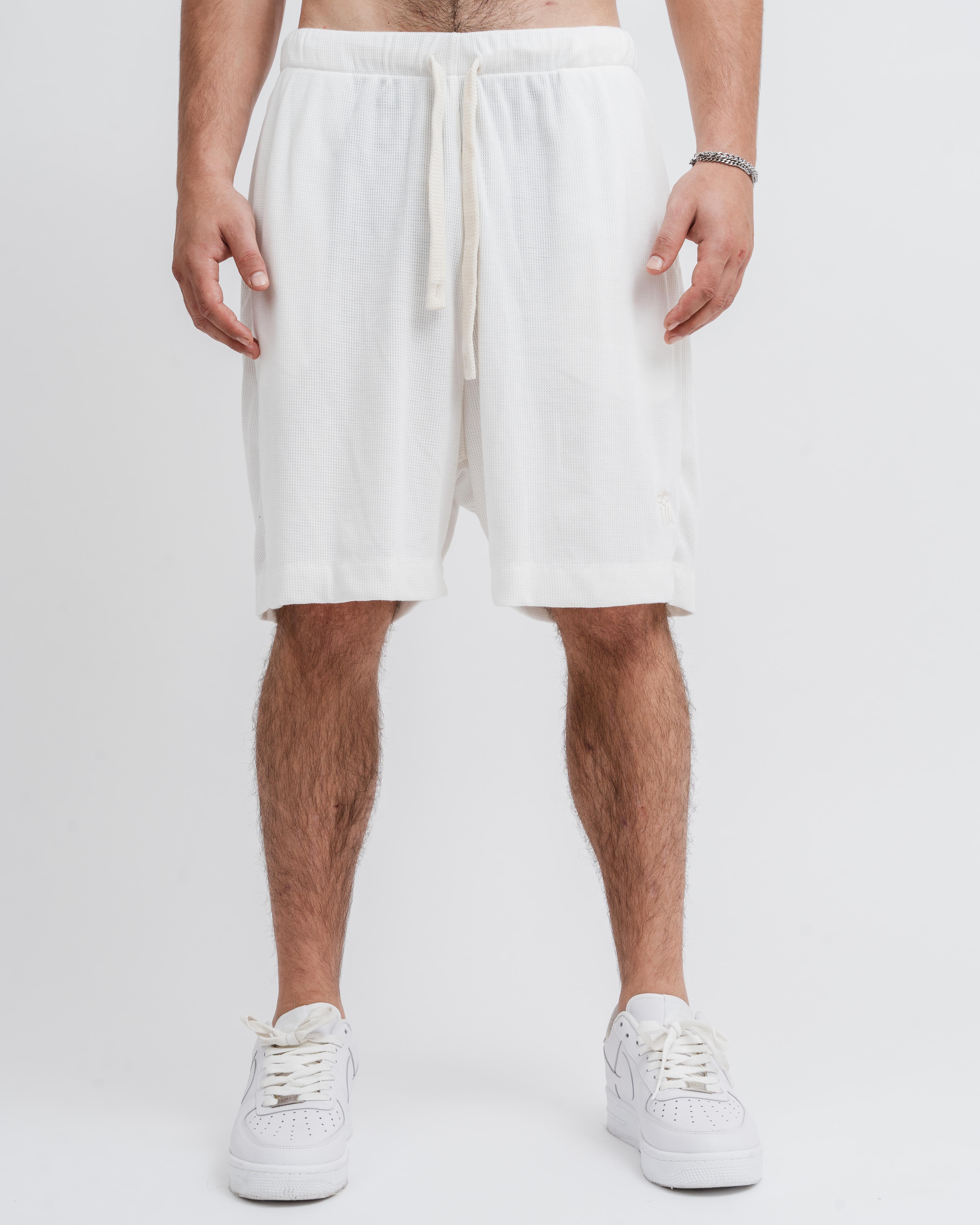 White Waffle Shorts