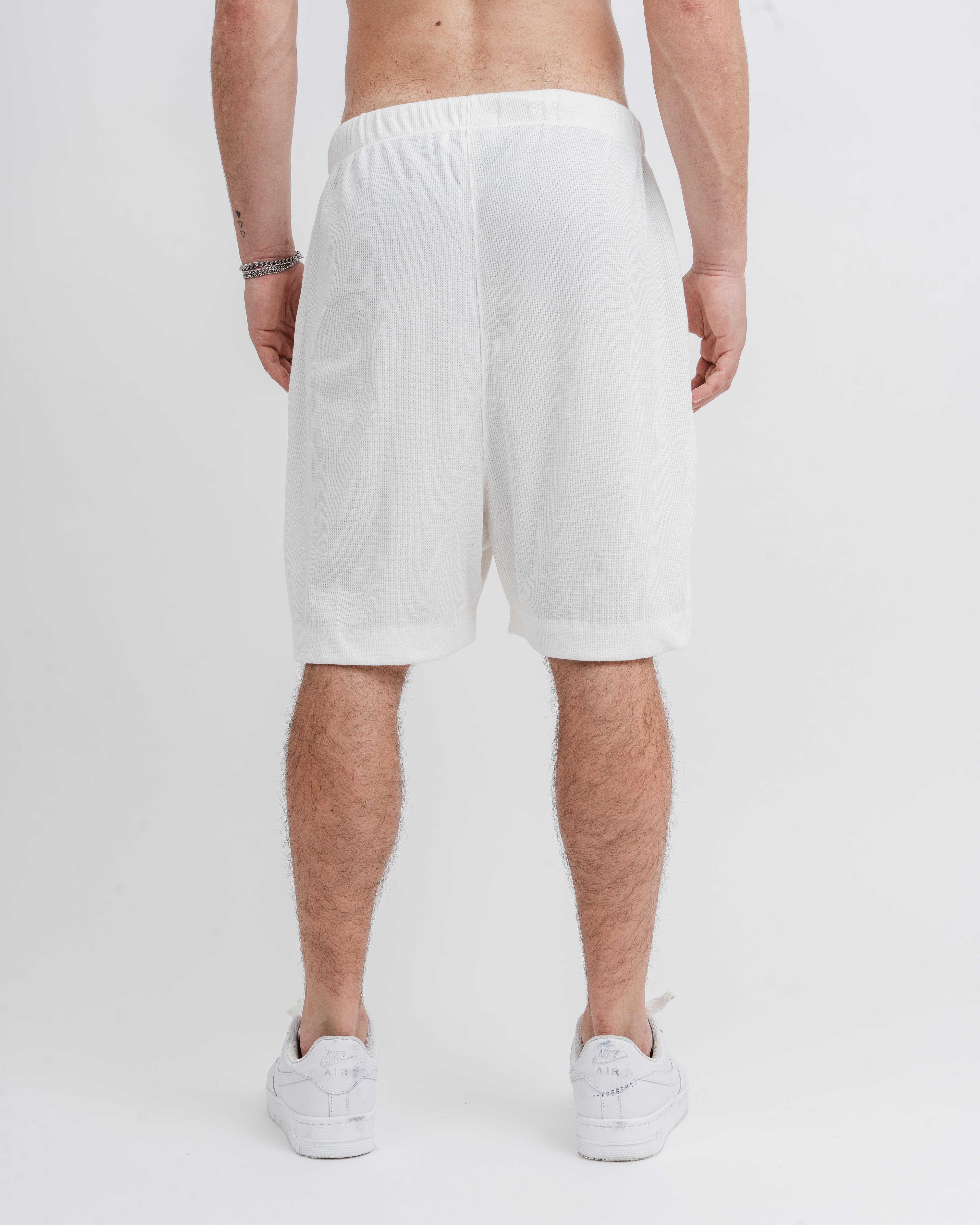 White Waffle Shorts