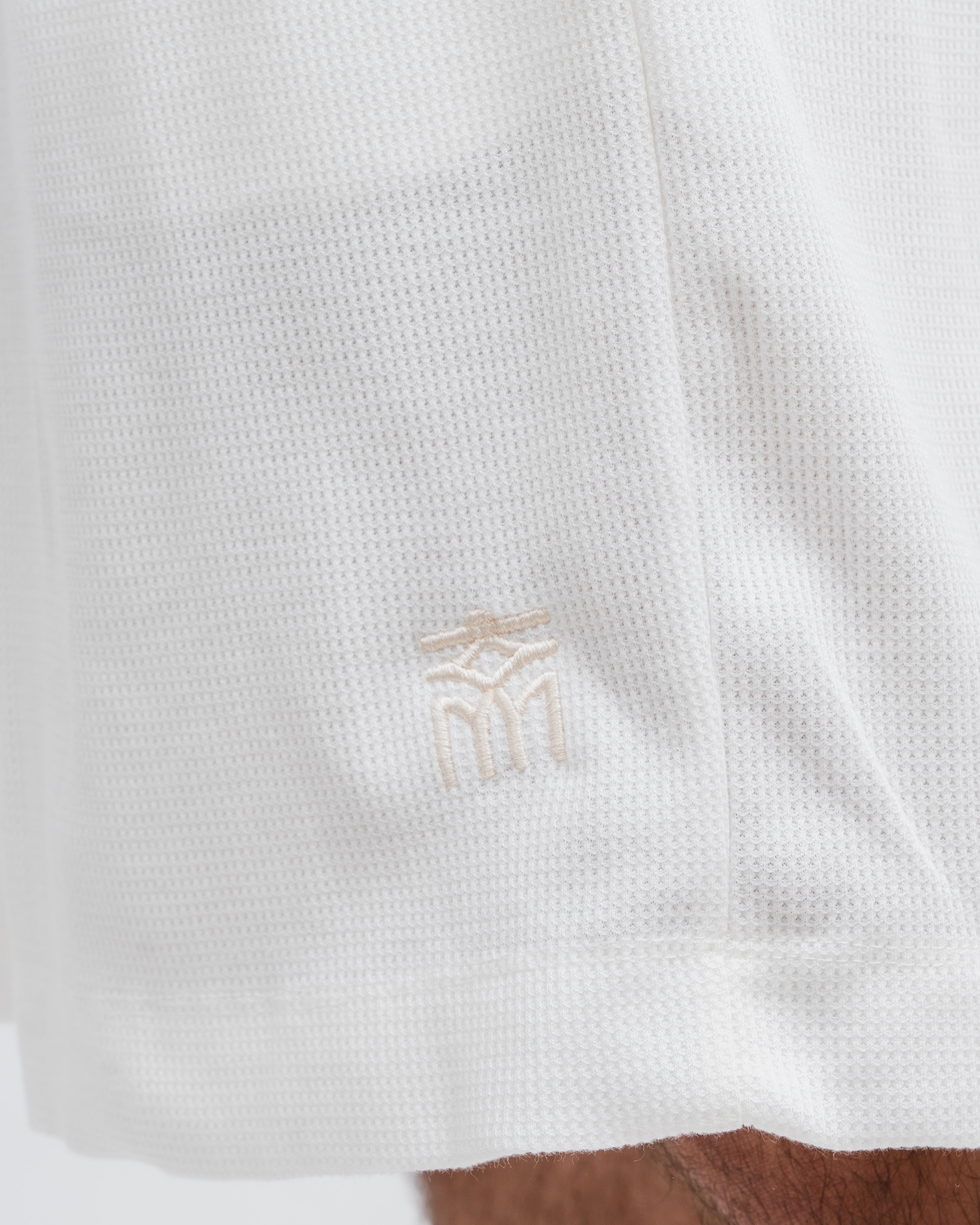 White Waffle Shorts