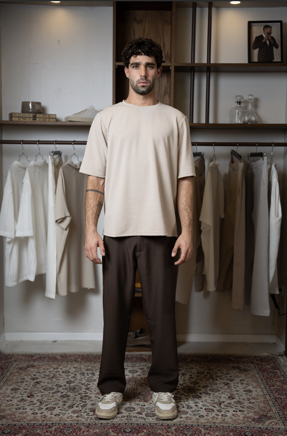 Beige Textured T