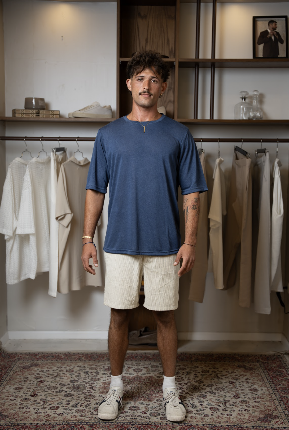 Navy Linen T