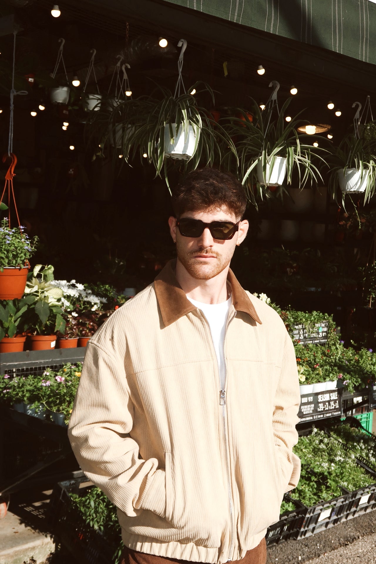 Stone Oversize Corduroy Jacket