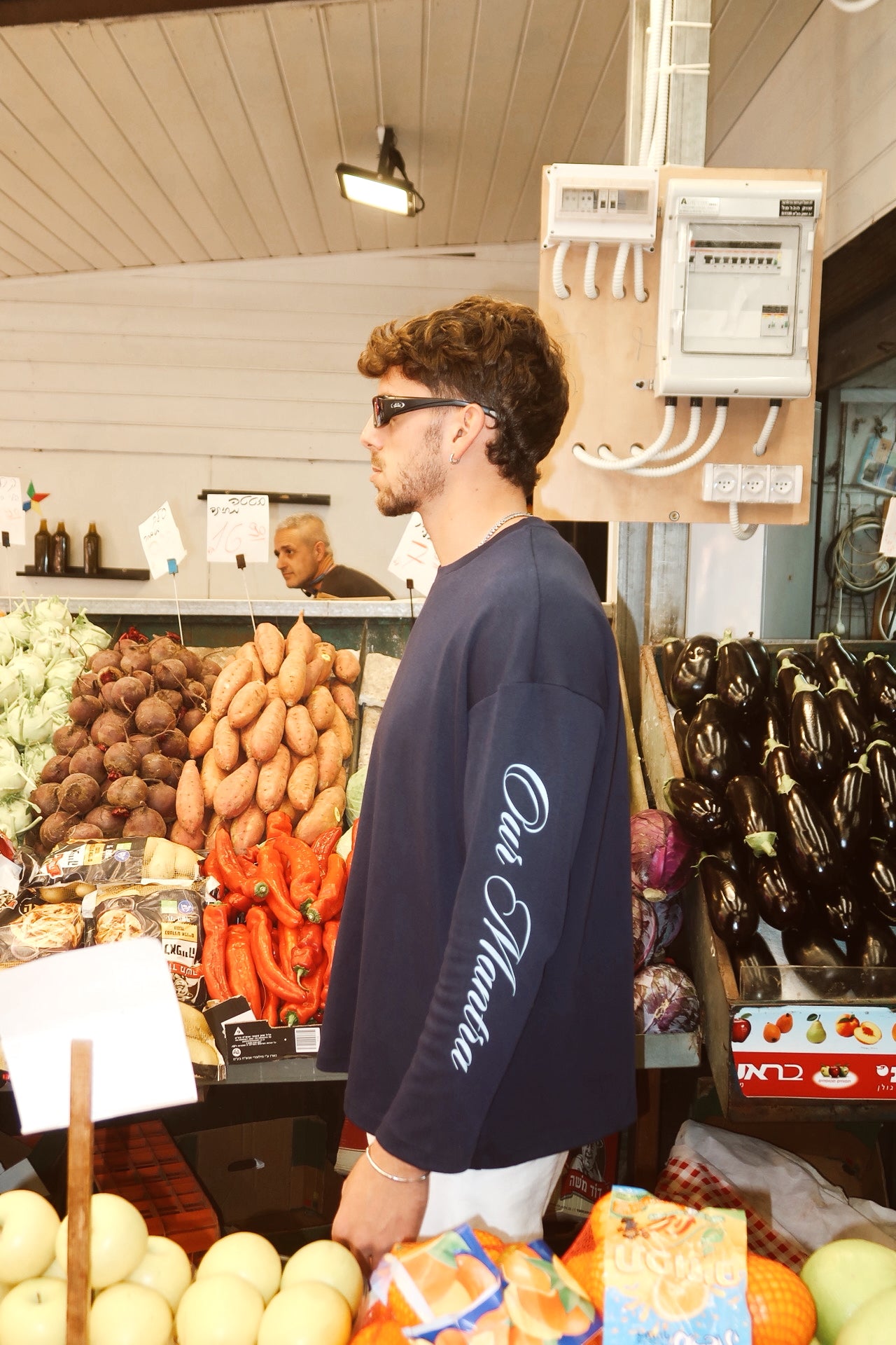 Navy Oversized Basic Long Sleeve T