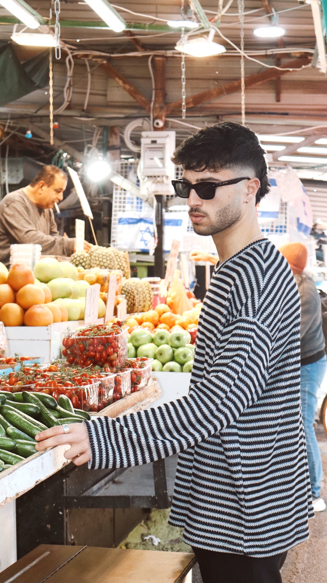 Black & Grey Stripe Oversize Knit