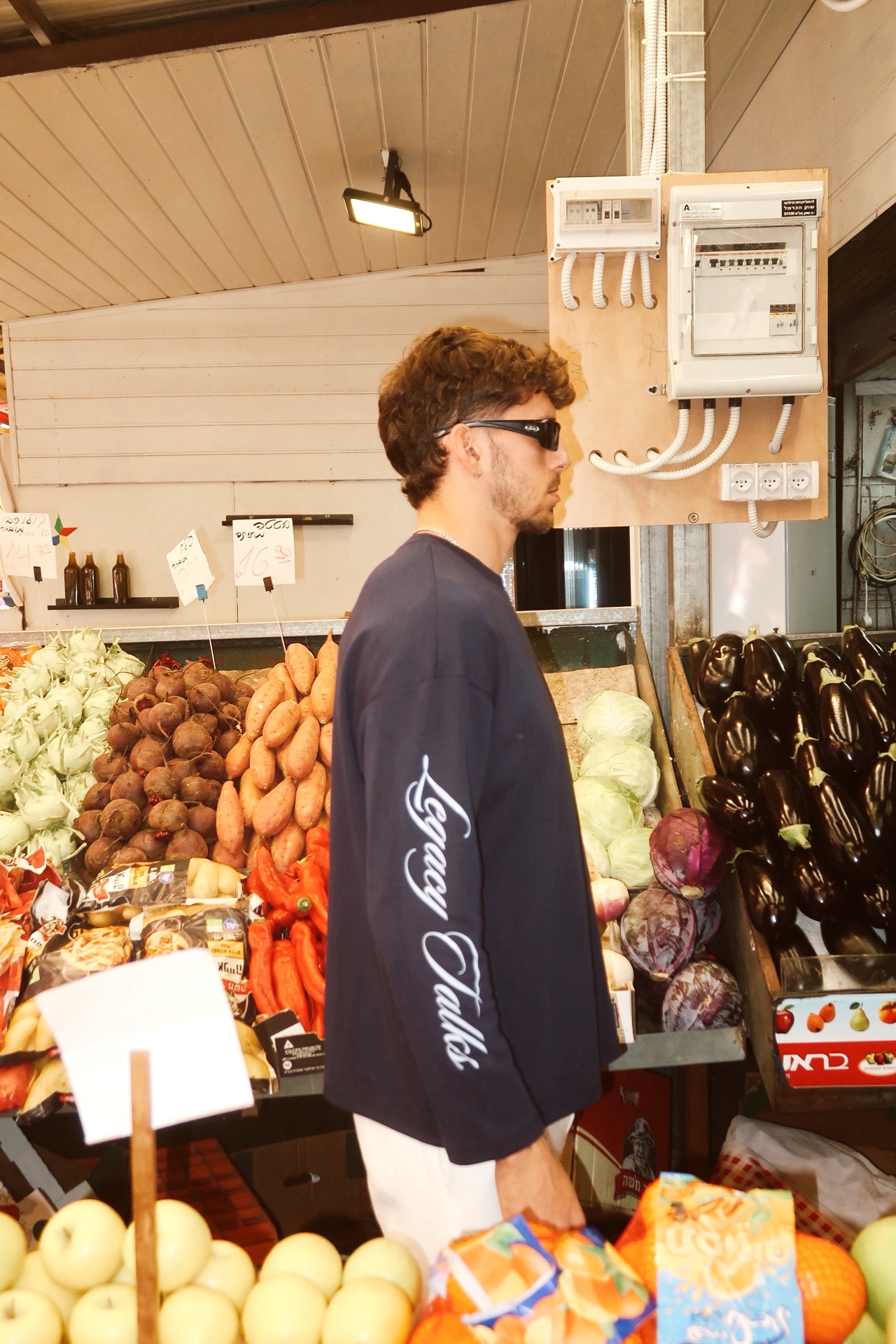 Navy Oversized Basic Long Sleeve T