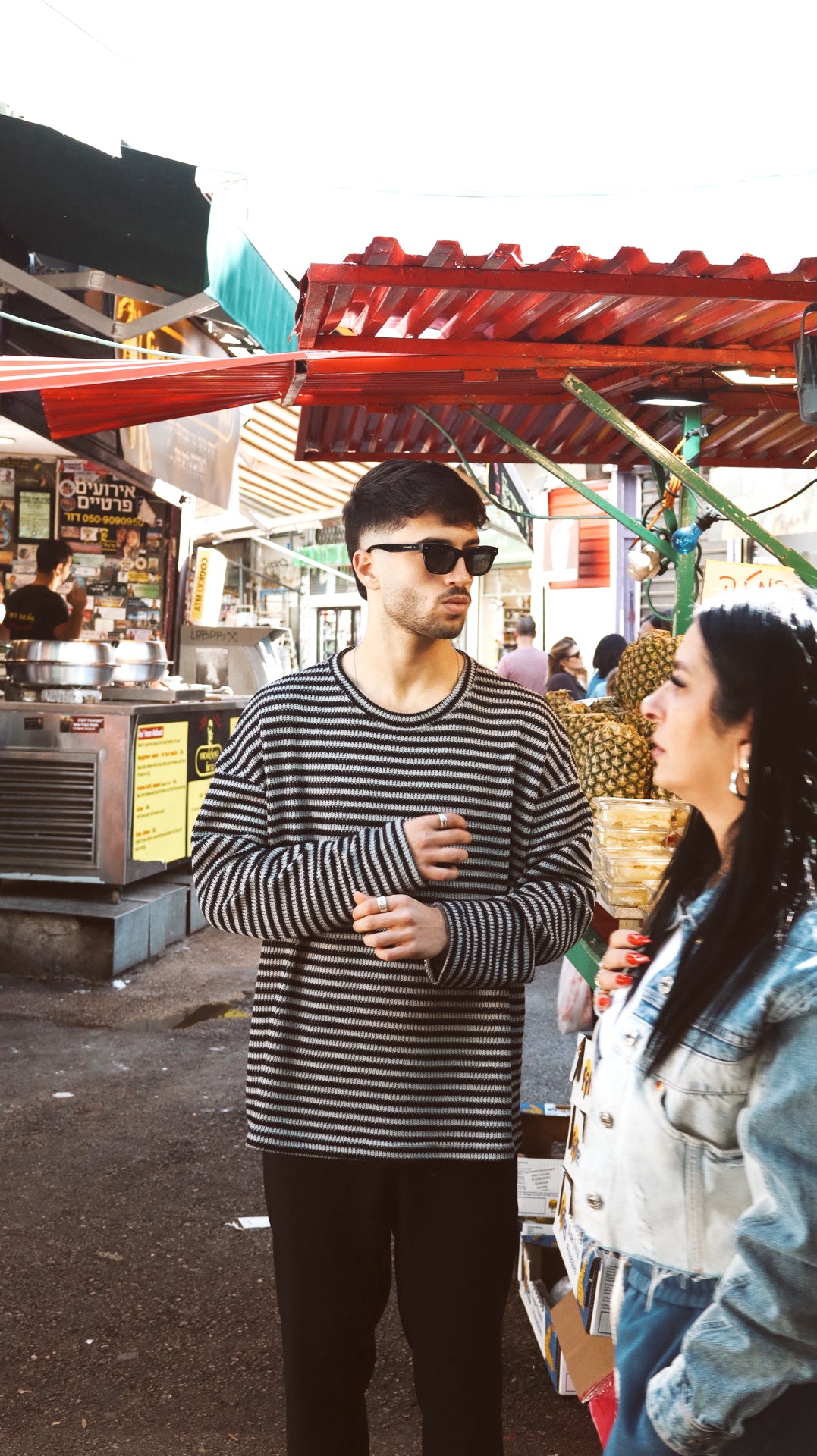 Black & Grey Stripe Oversize Knit