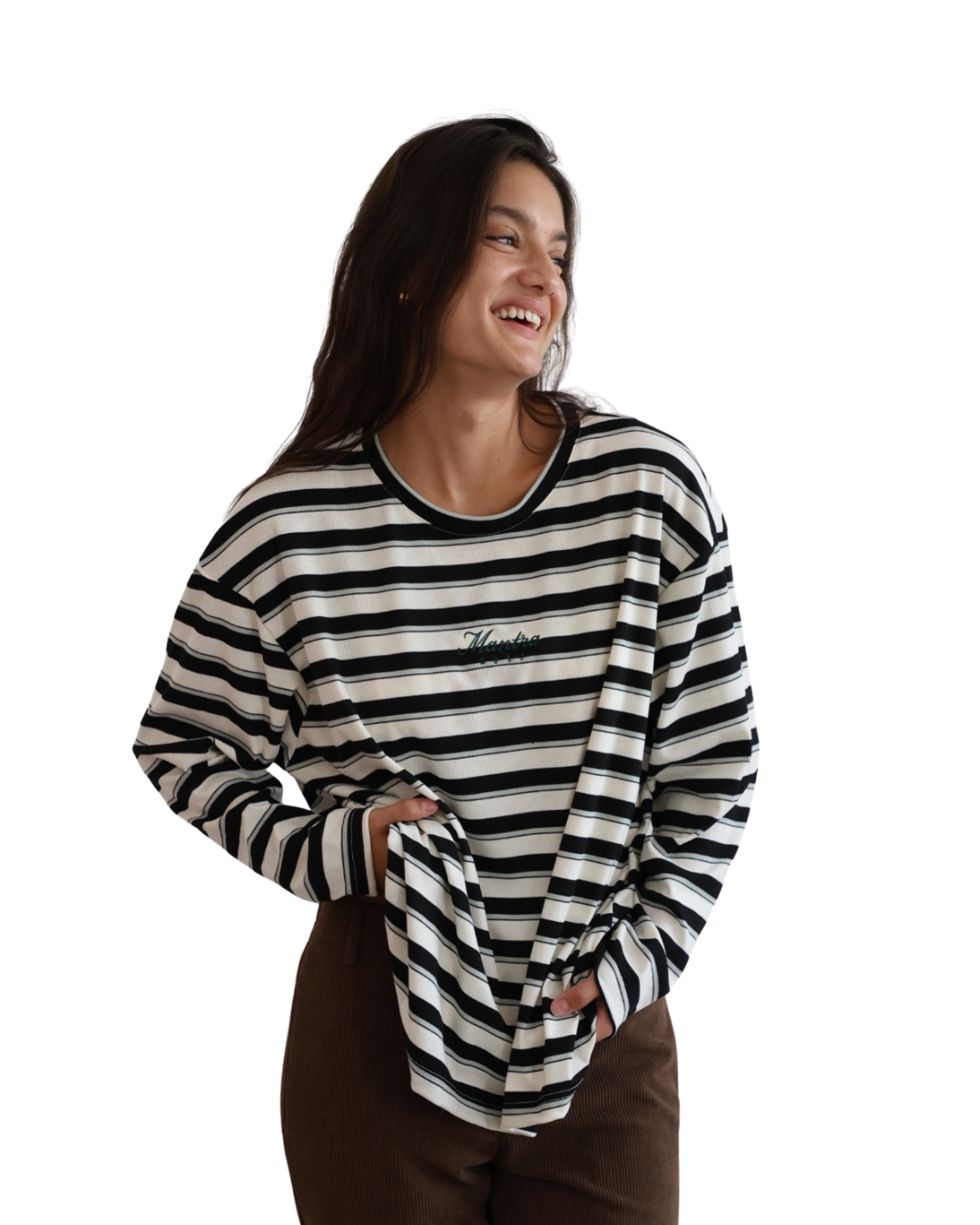 Black Long Sleeve Striped T