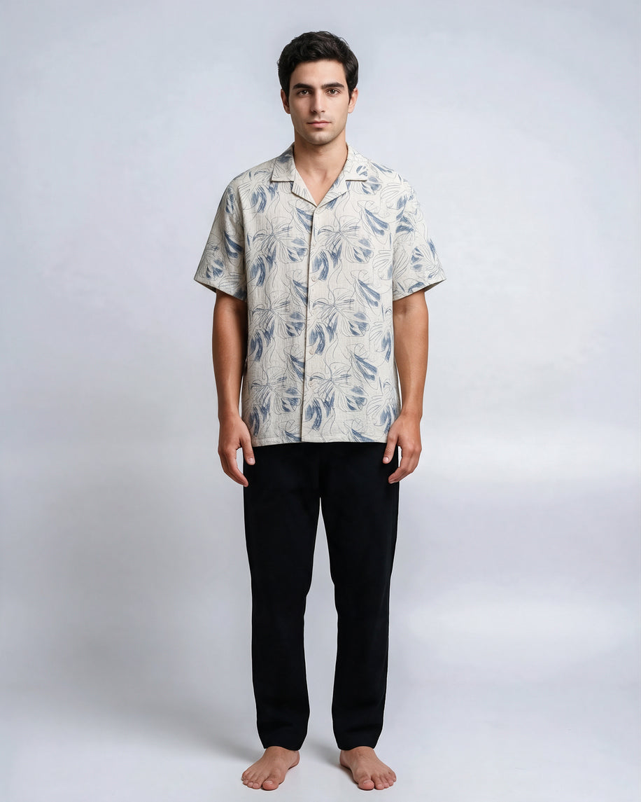 Blue Print Buttoned Shirt
