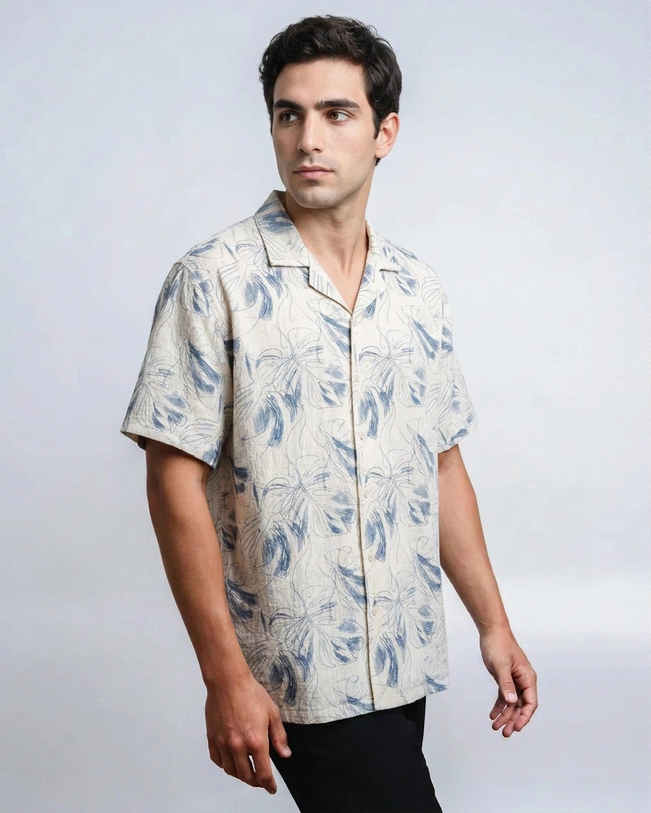 Blue Print Buttoned Shirt