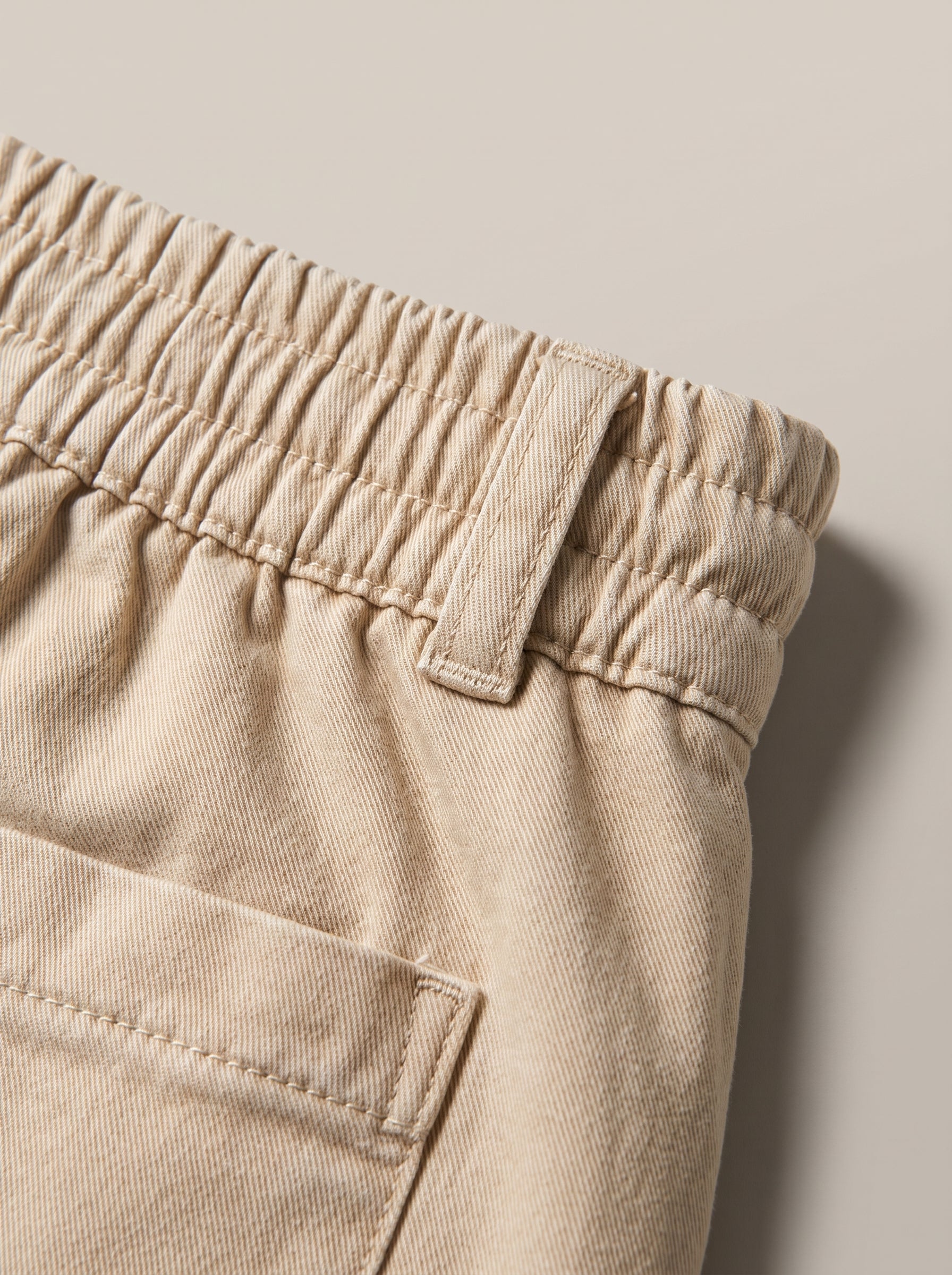 Beige Drill Shorts