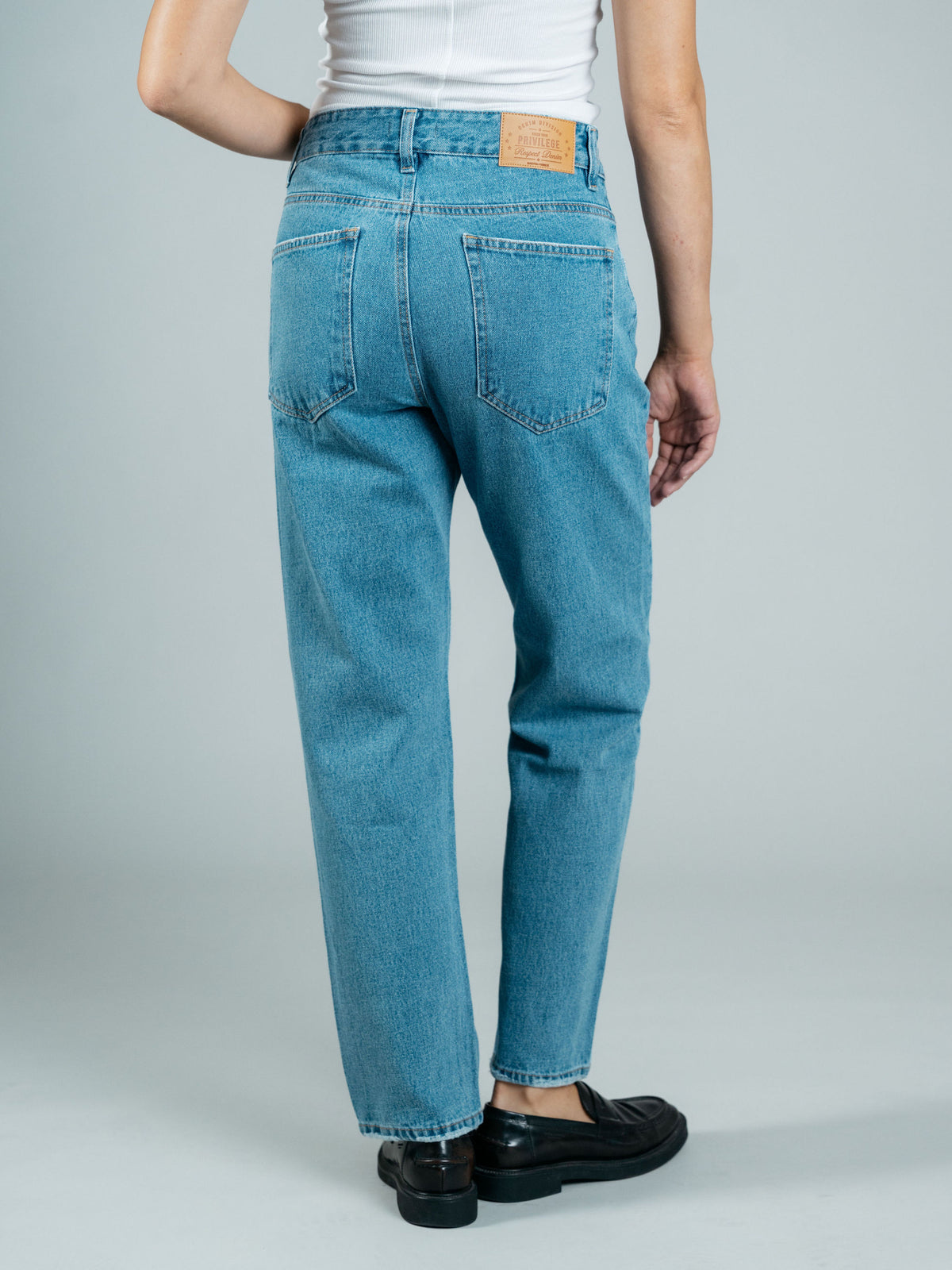 Light Blue Wash Straight Leg Jeans