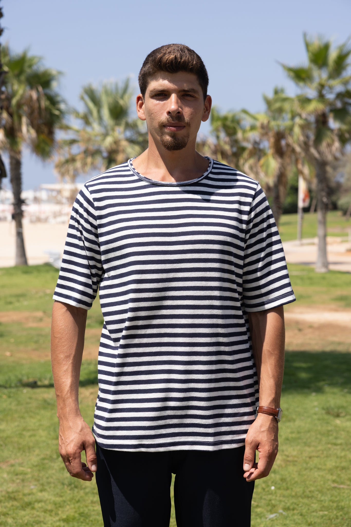 Navy Stripes Sol t Shirt