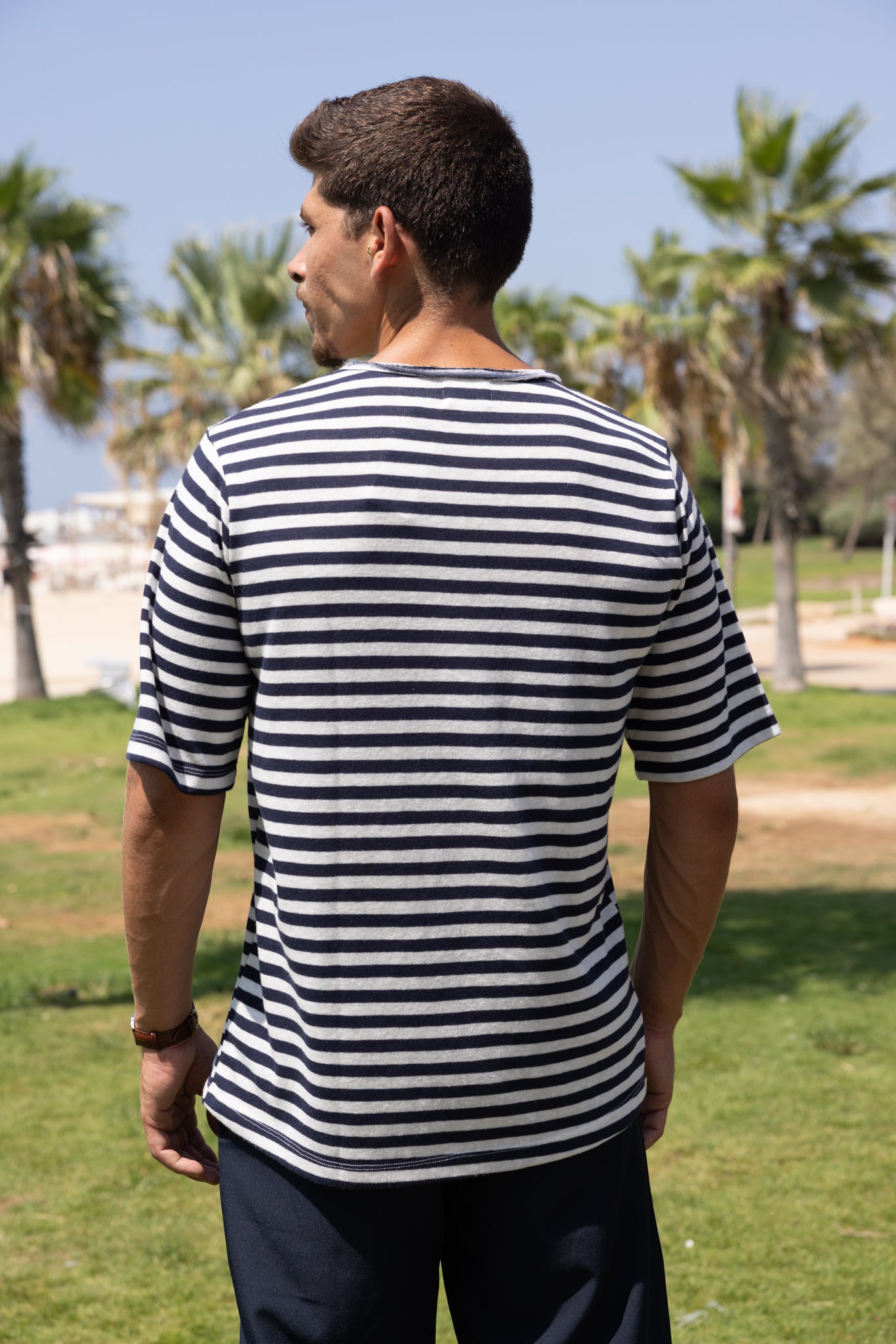 Navy Stripes Sol t Shirt