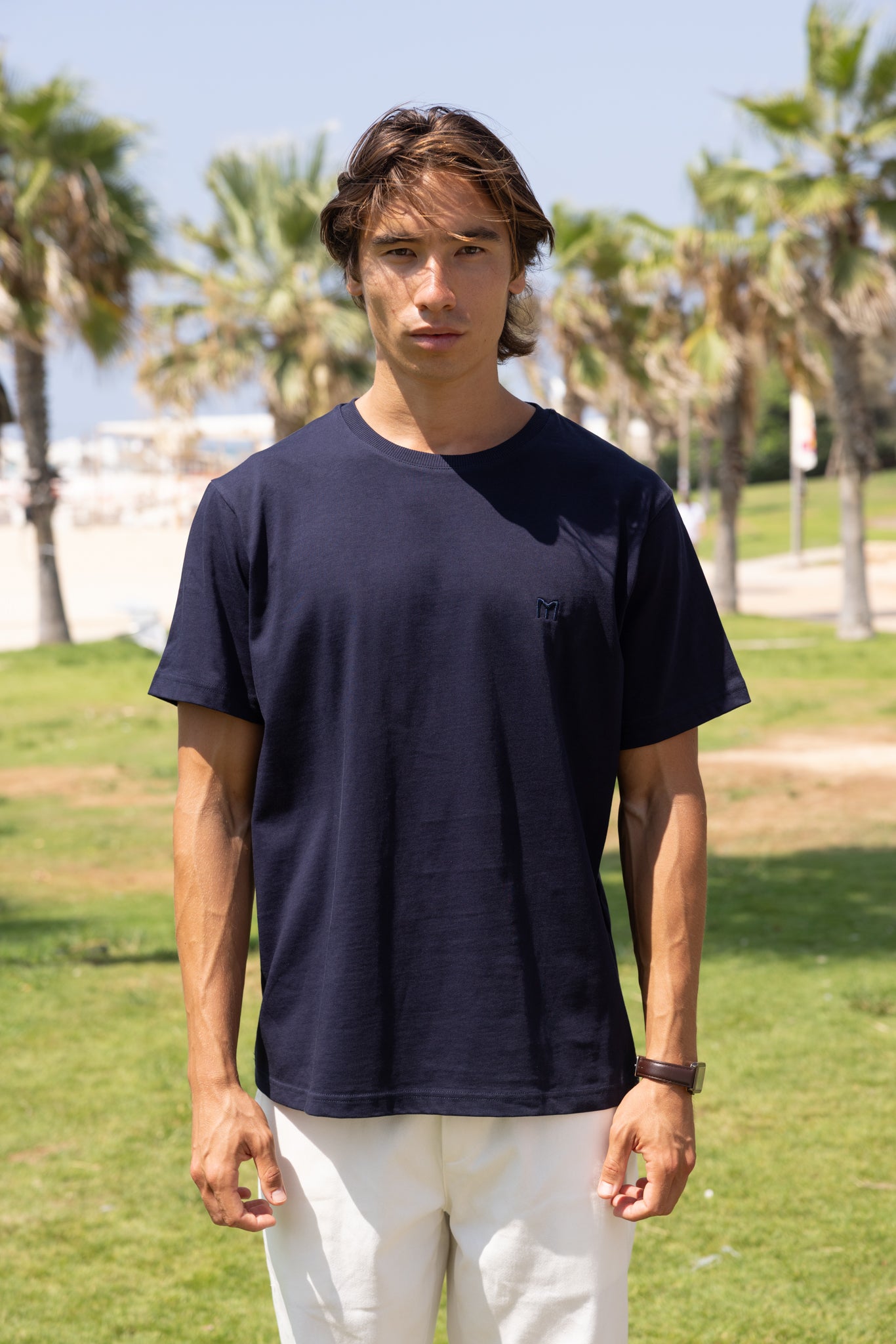 Navy Basic Logo t Shirt