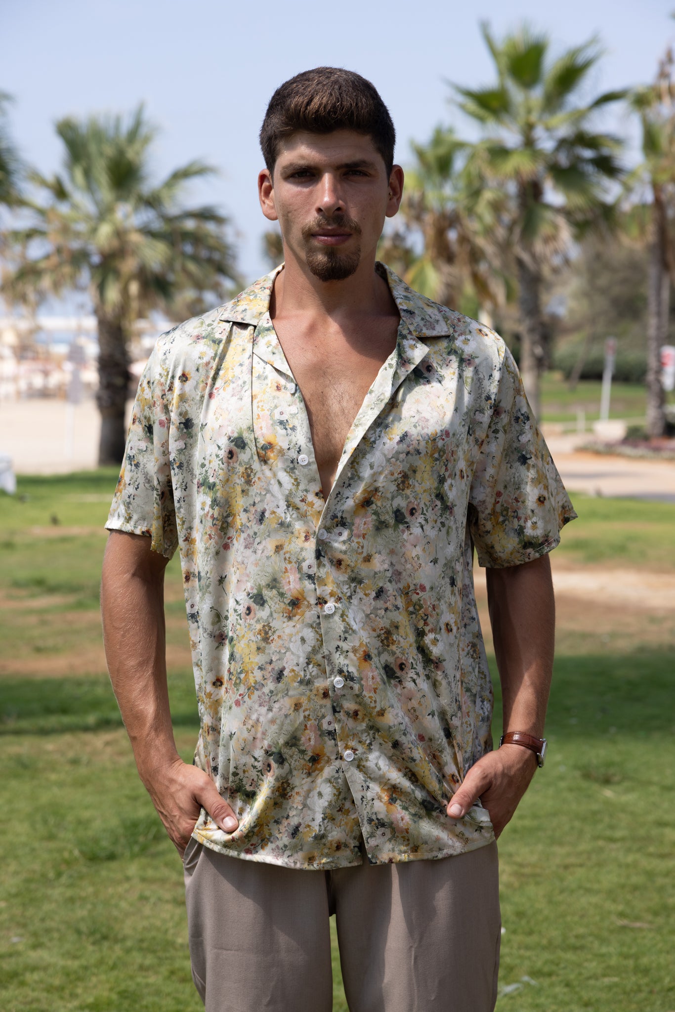 Printed Mustard Floral Shirt
