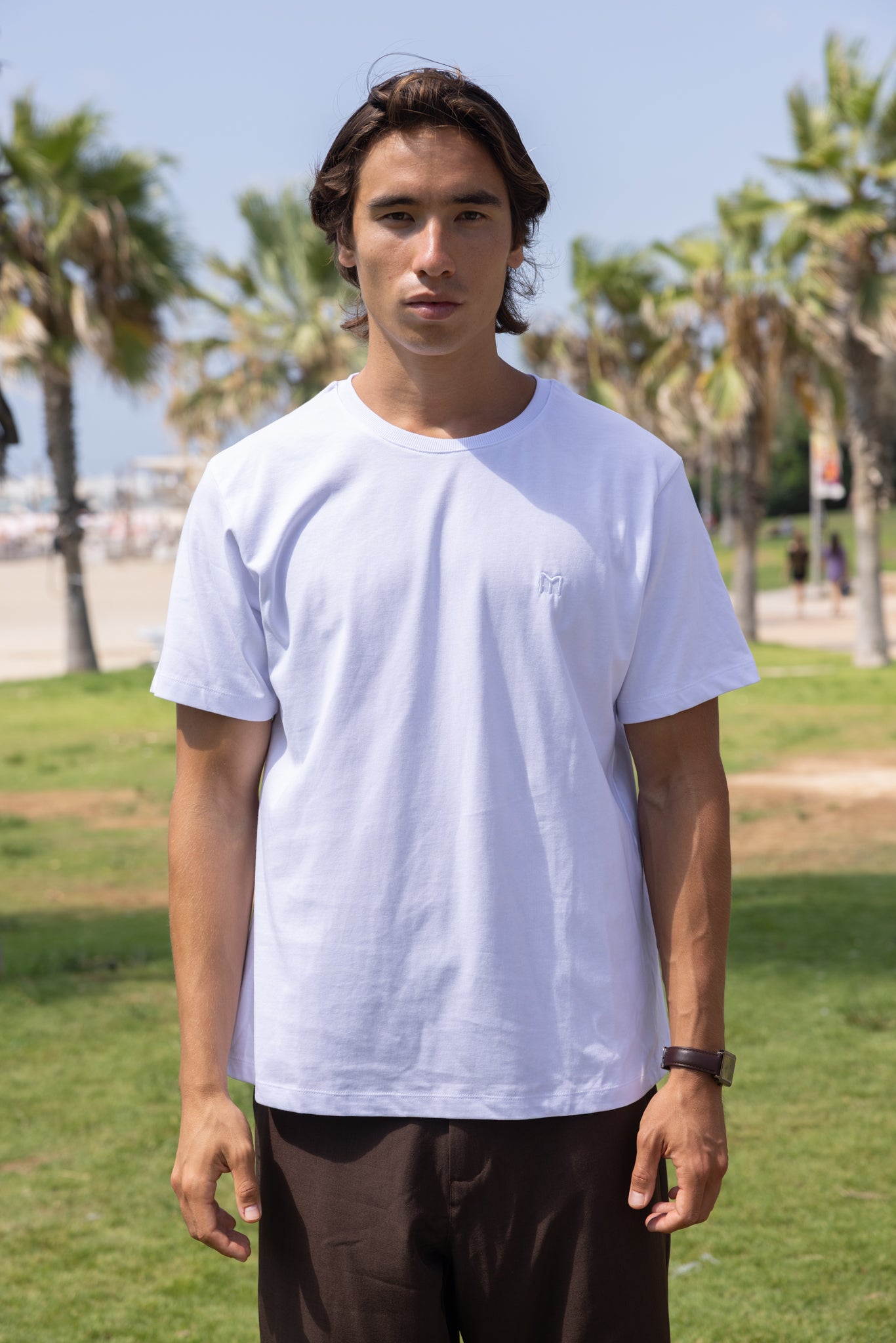 White Basic Logo t Shirt