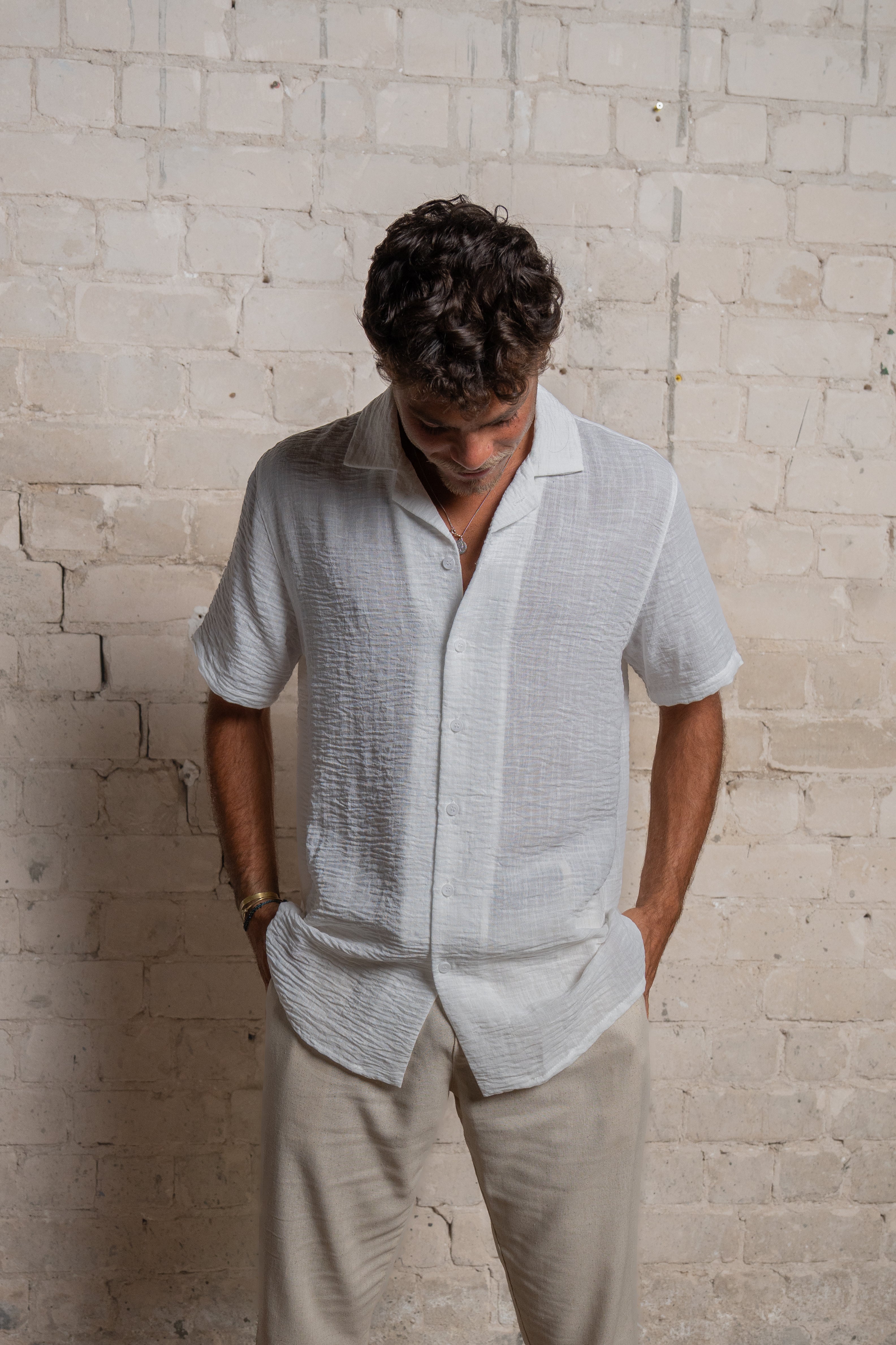 Cream Stright fit Linen