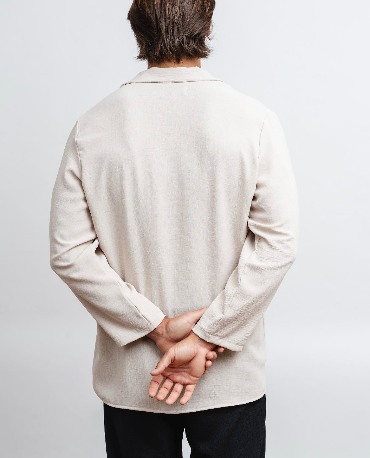 Cream long sleeve shirt
