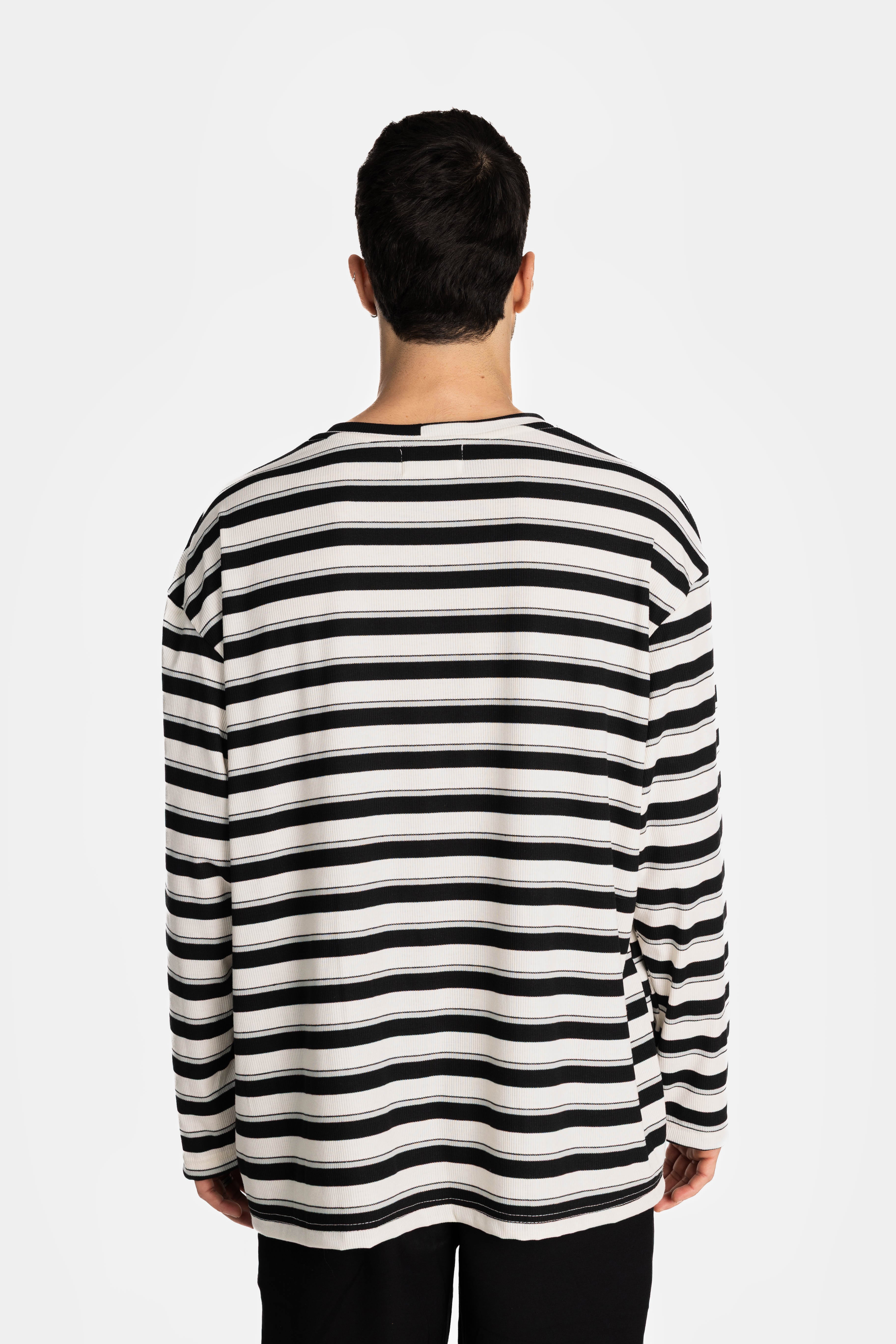 Black Long Sleeve Striped T