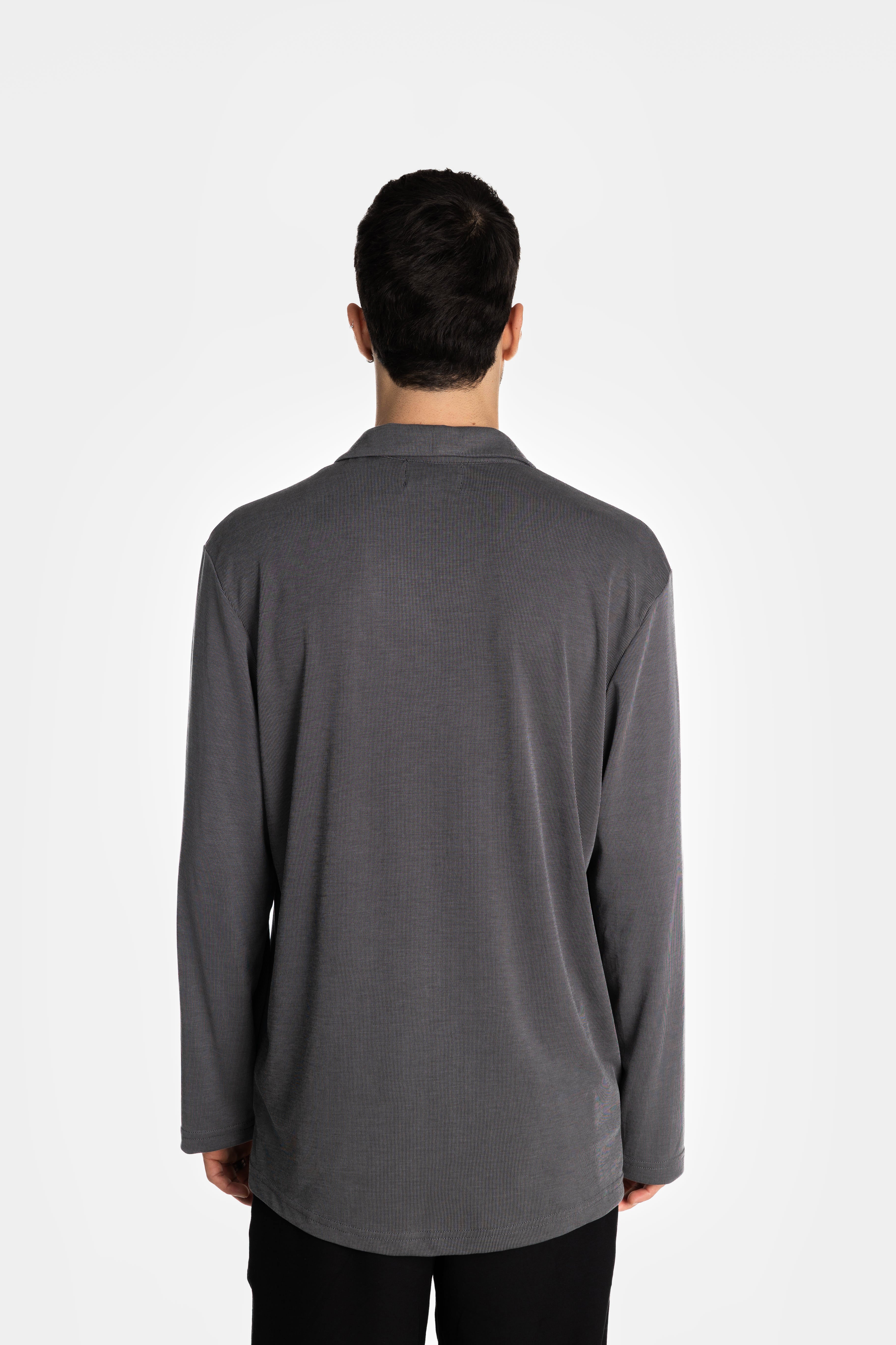 Dark Gray Rib Loose Shirt