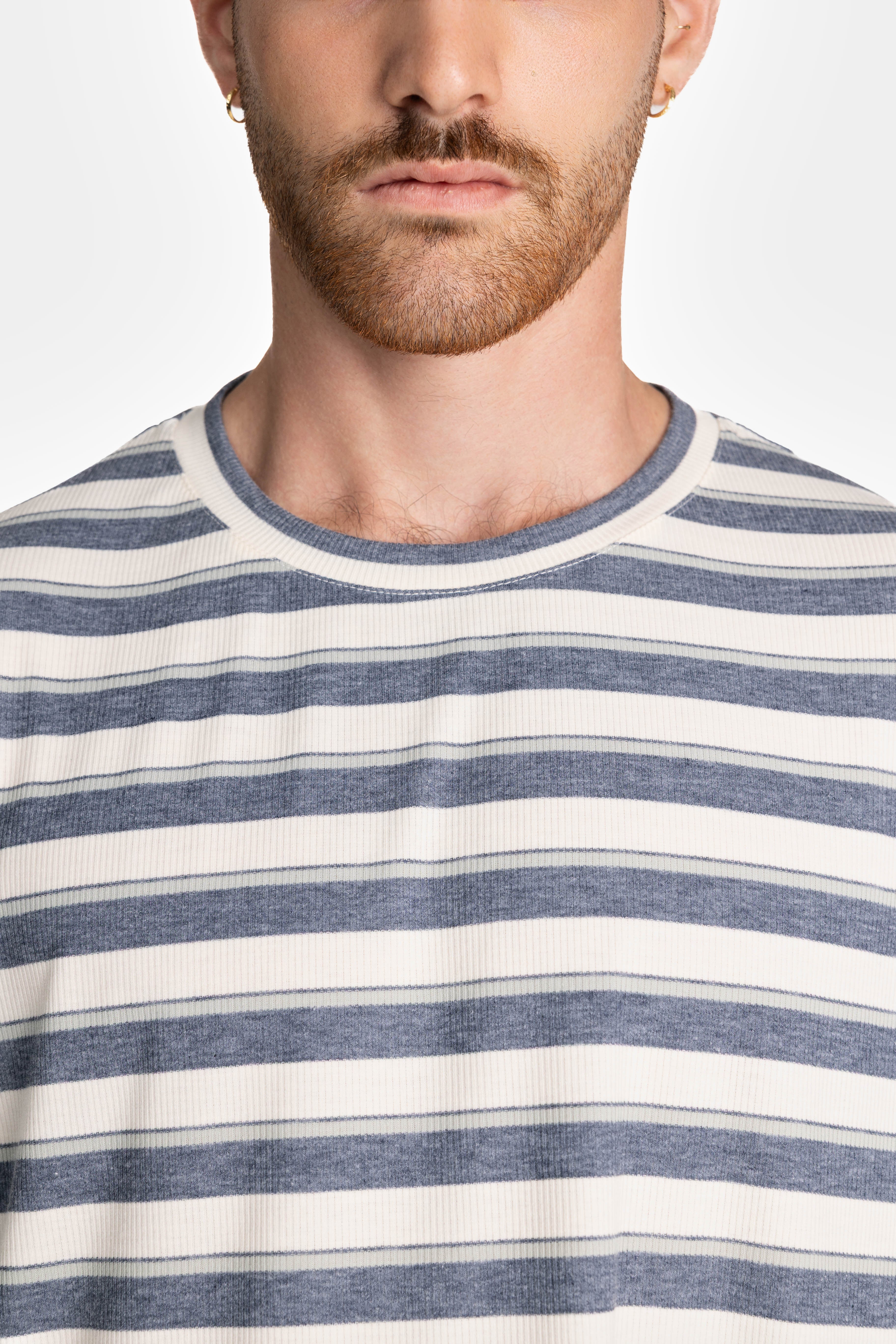 Blue Stripes Oversized  T