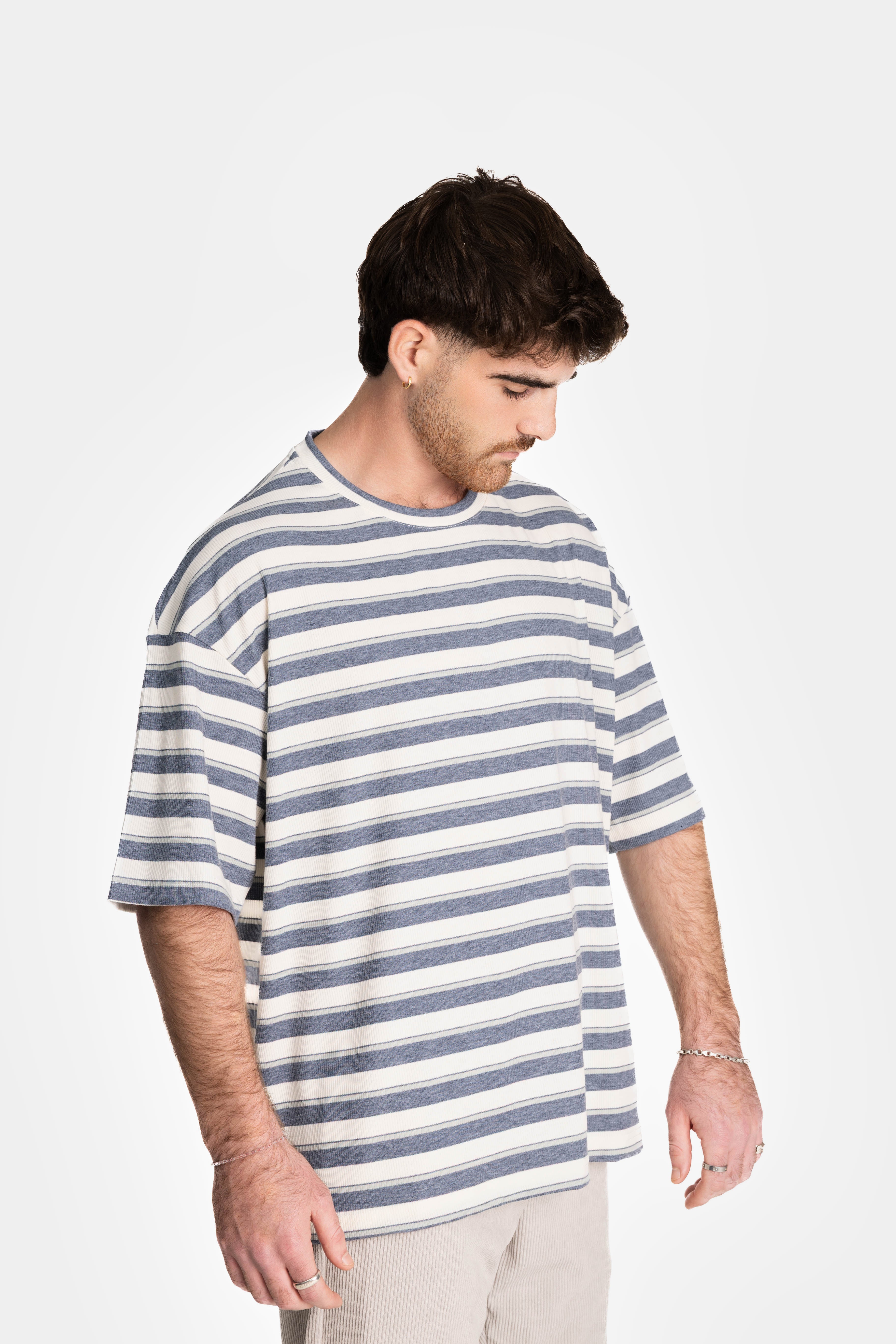 Blue Stripes Oversized  T