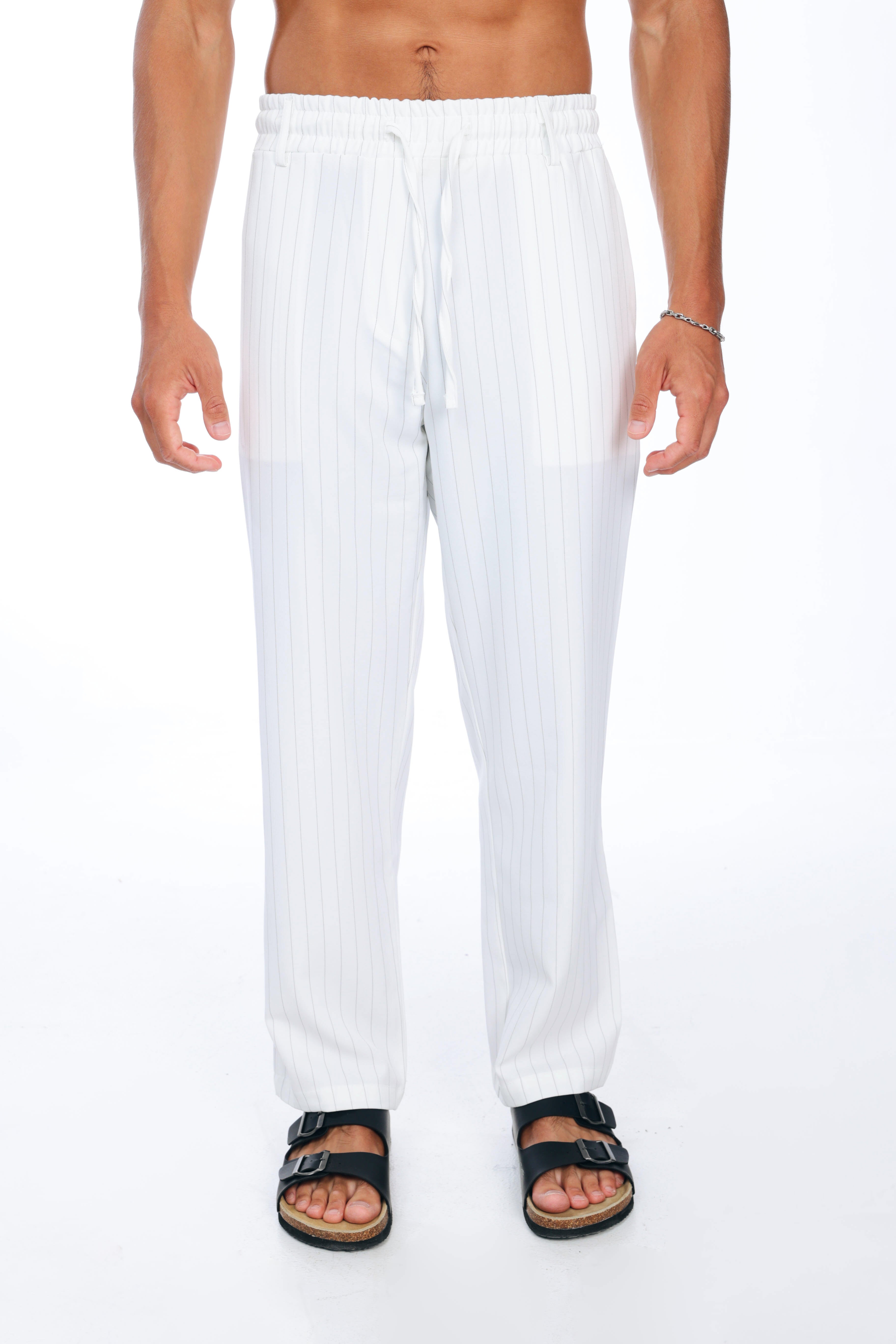Stripes White Pants