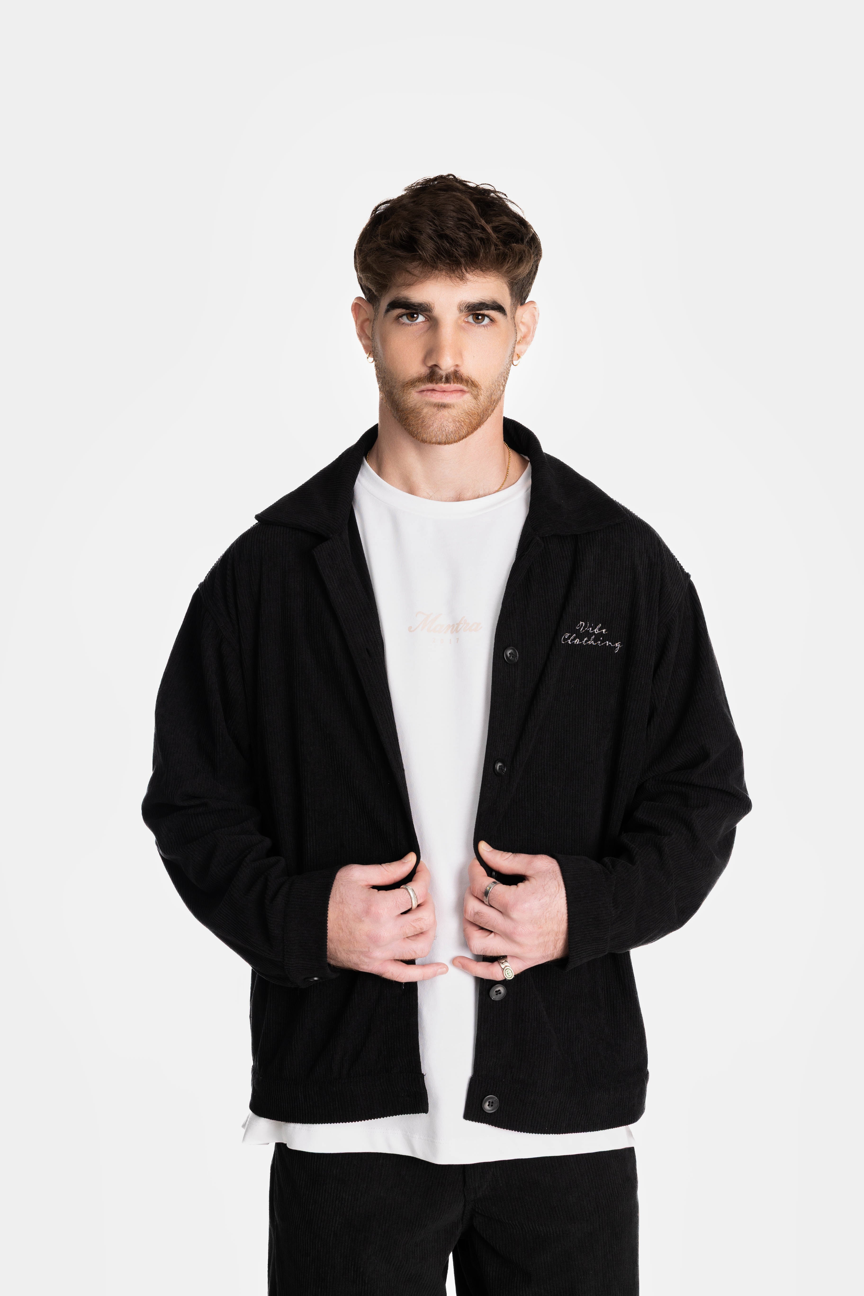 Black Loose Corduroy Jacket
