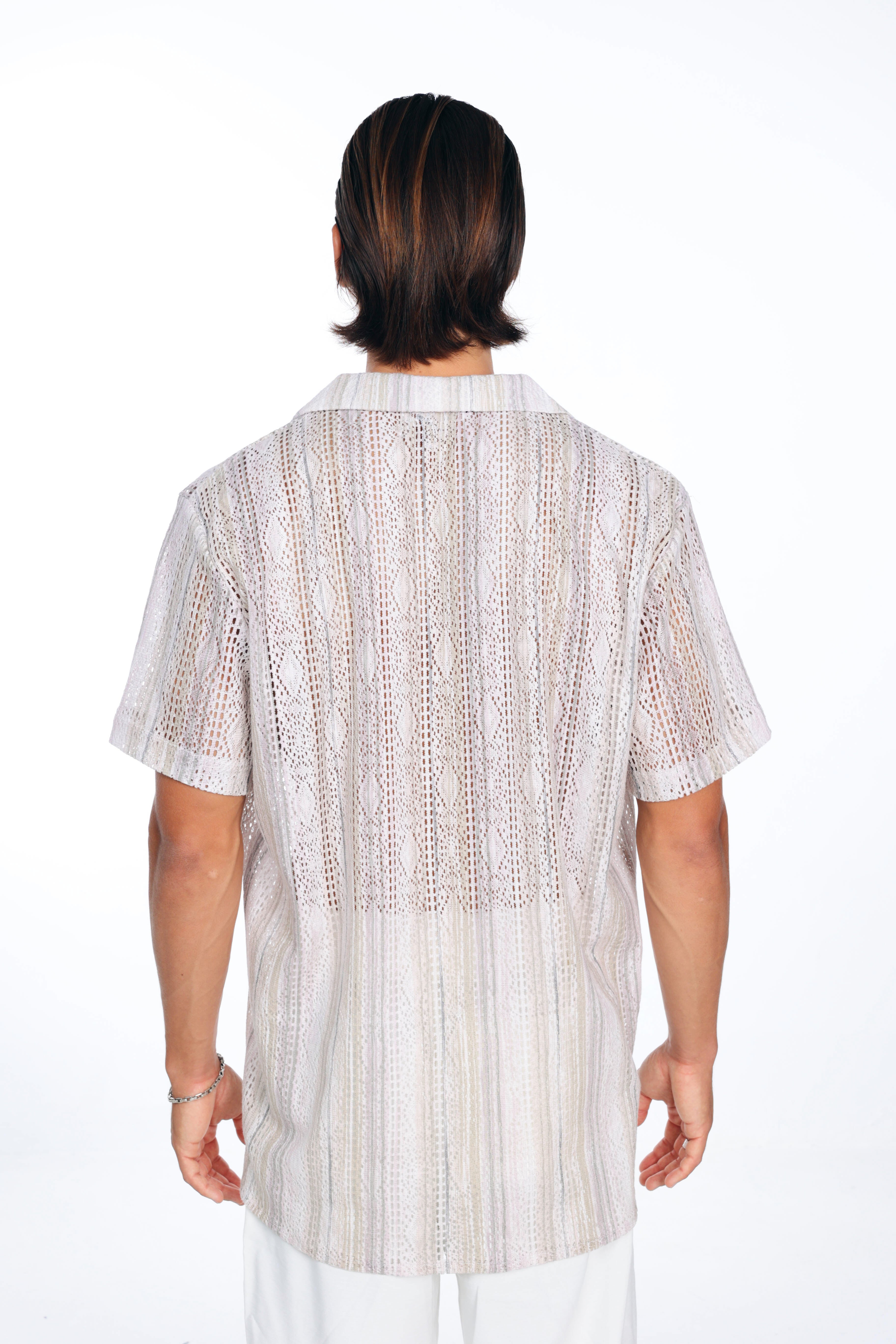 Multi Color Pink Knit Oversized Shirt